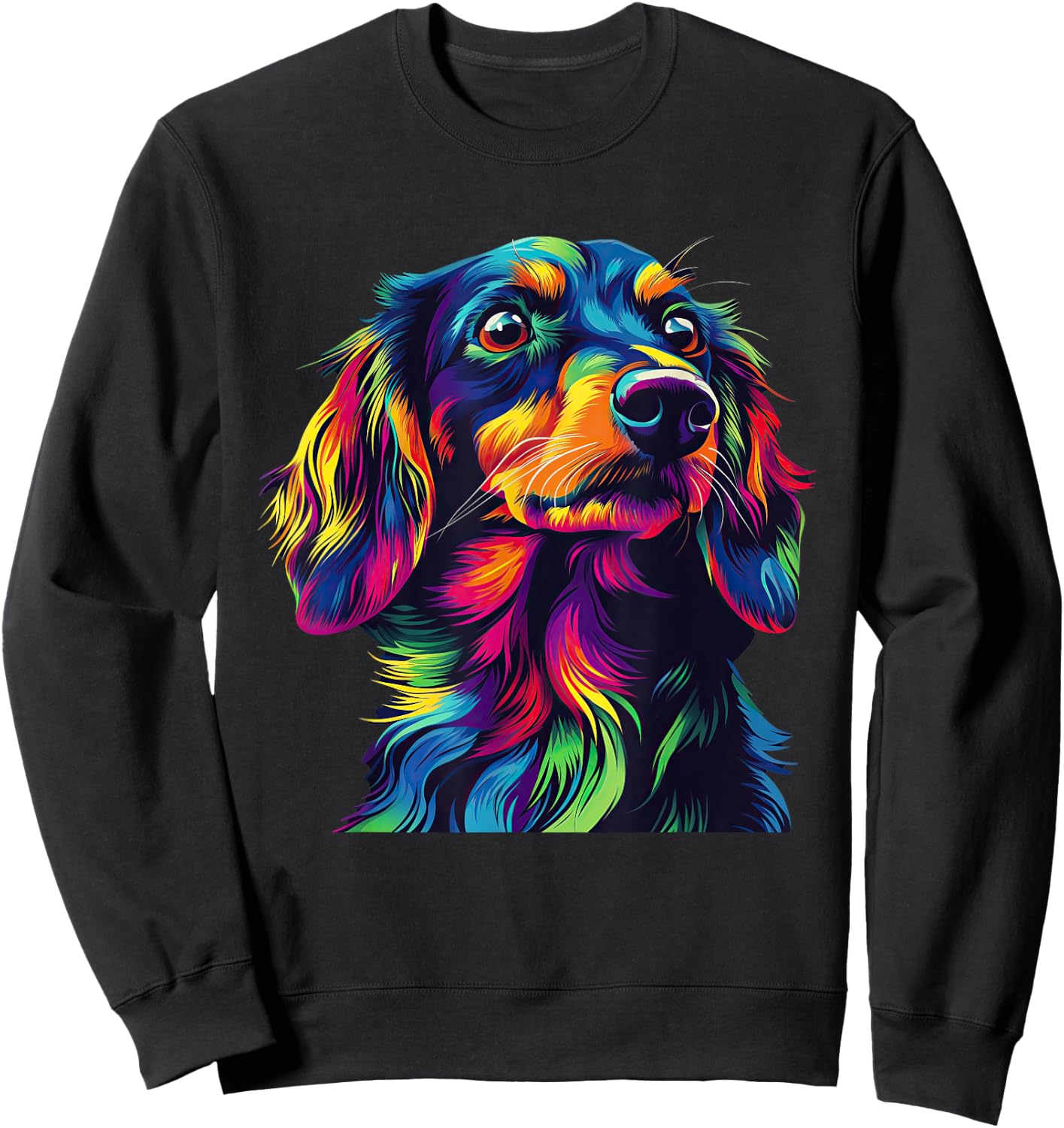 Colorful Dachshund Pop Art Dog Lovers Gift Sweatshirt - Sweatshirt | Black