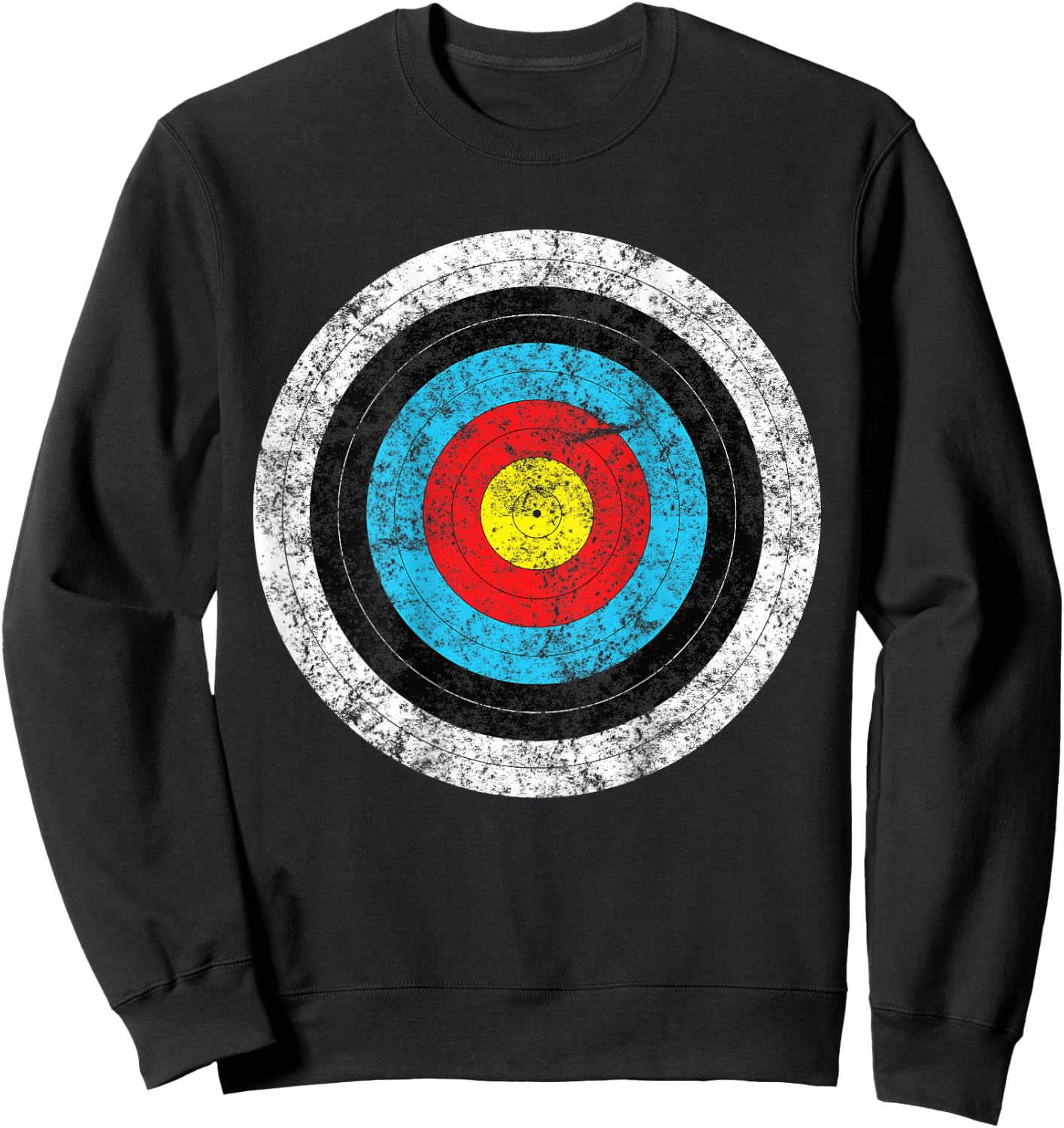 (Print on Back) Funny Retro Archery Target Hunter Sweatshirt - Sweatshirt | Black
