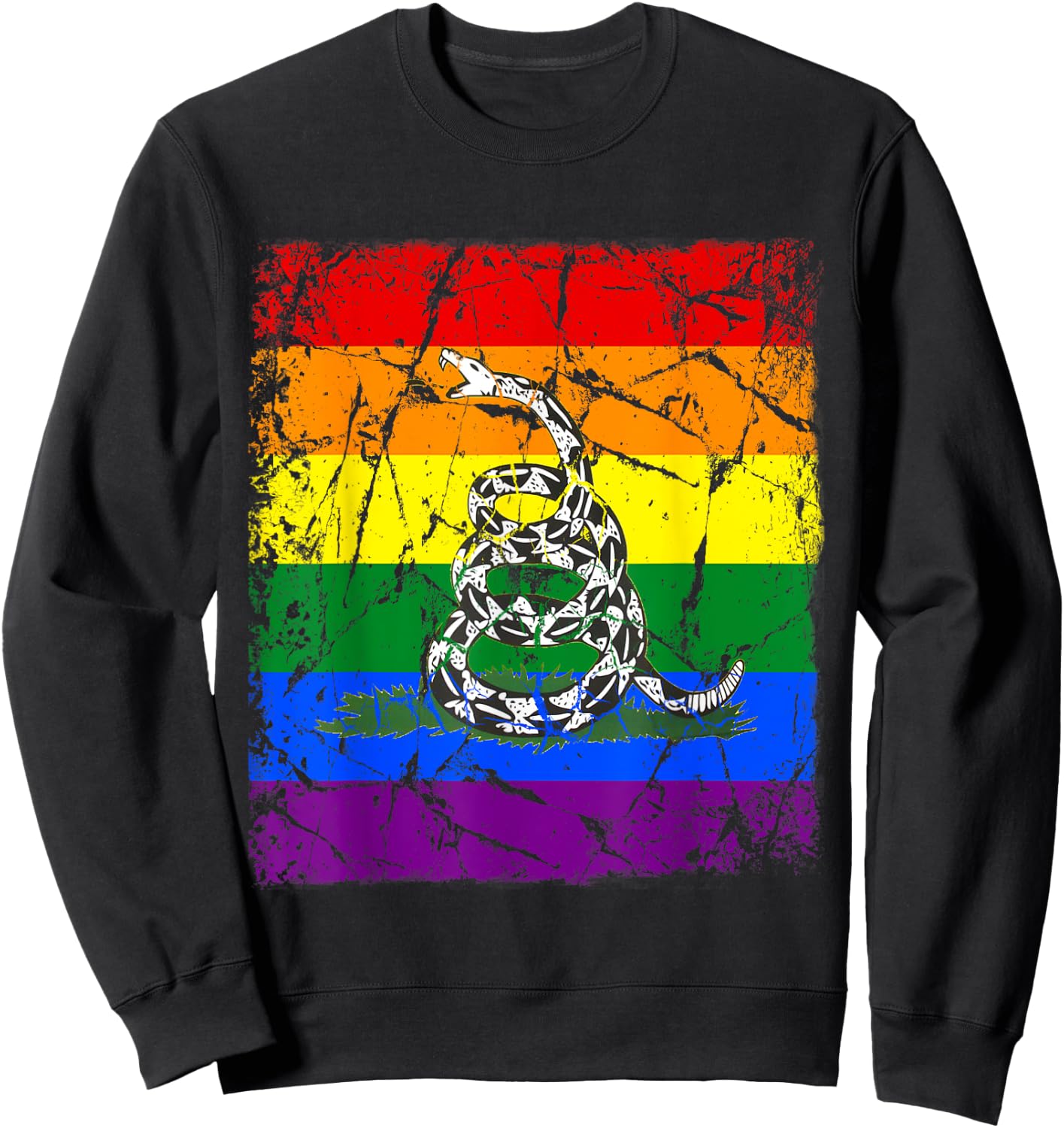 Gay Pride Gun Owner Don't Tread On Me Sweatshirt - Sweatshirt | Black