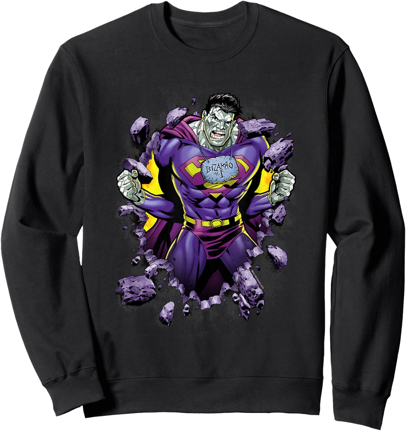 Superman Bizzaro Breakthrough Purple Sweatshirt - Sweatshirt | Black