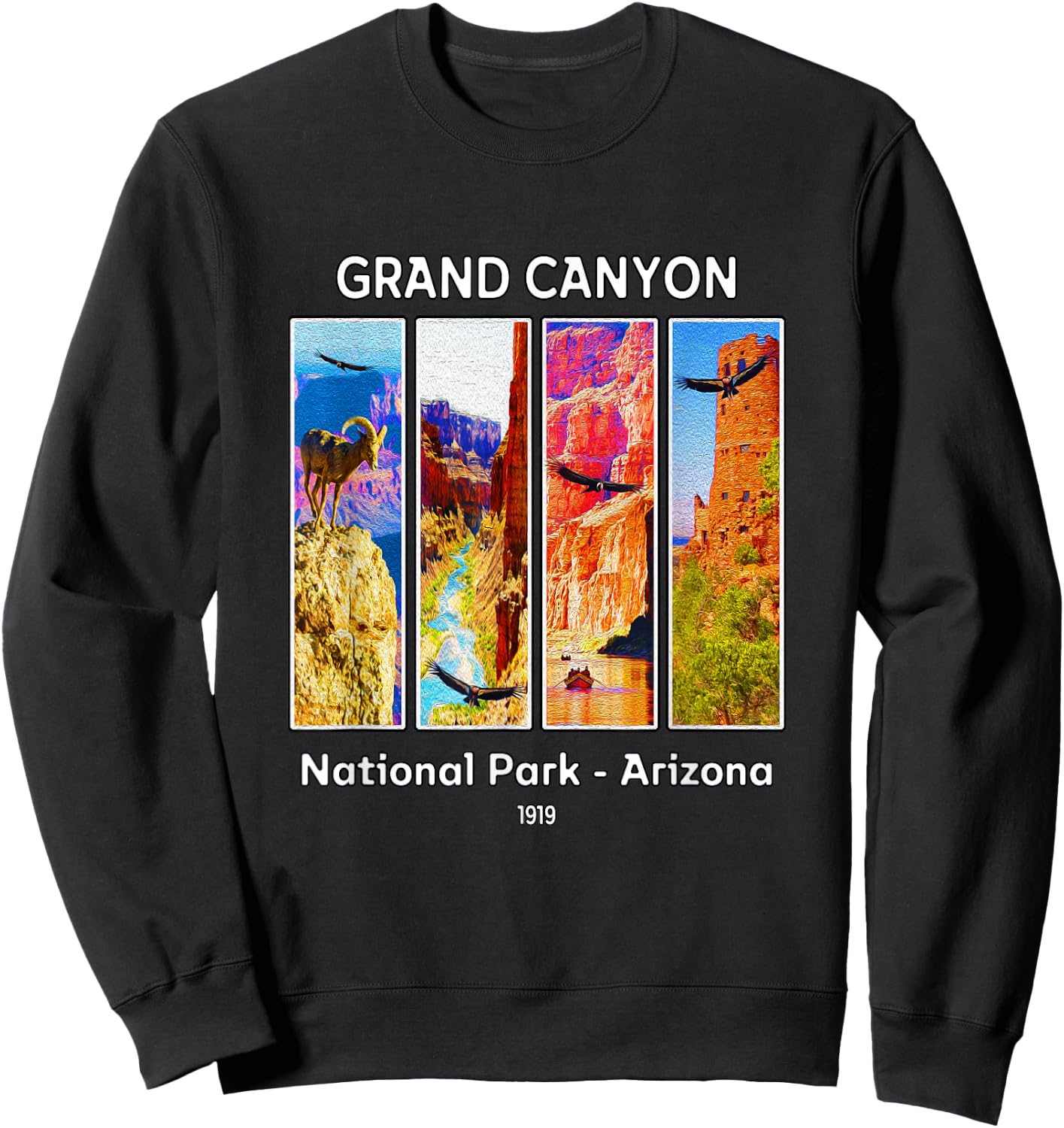 Grand Canyon National Park Arizona California Condors Sweatshirt - Sweatshirt | Black