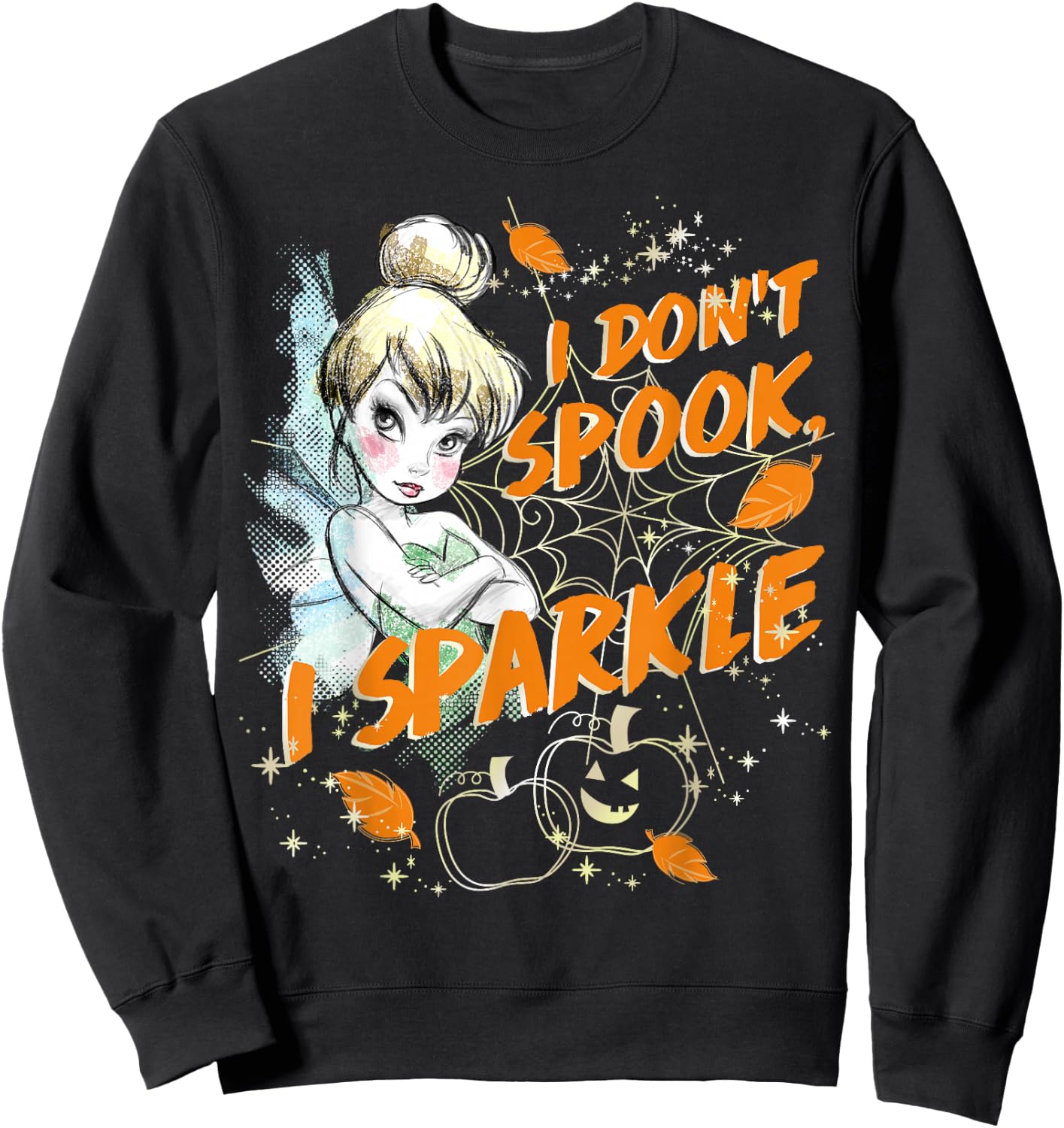 Disney Peter Pan Tinkerbell Halloween Don't Spook I Sparkle Sweatshirt - Sweatshirt | Black