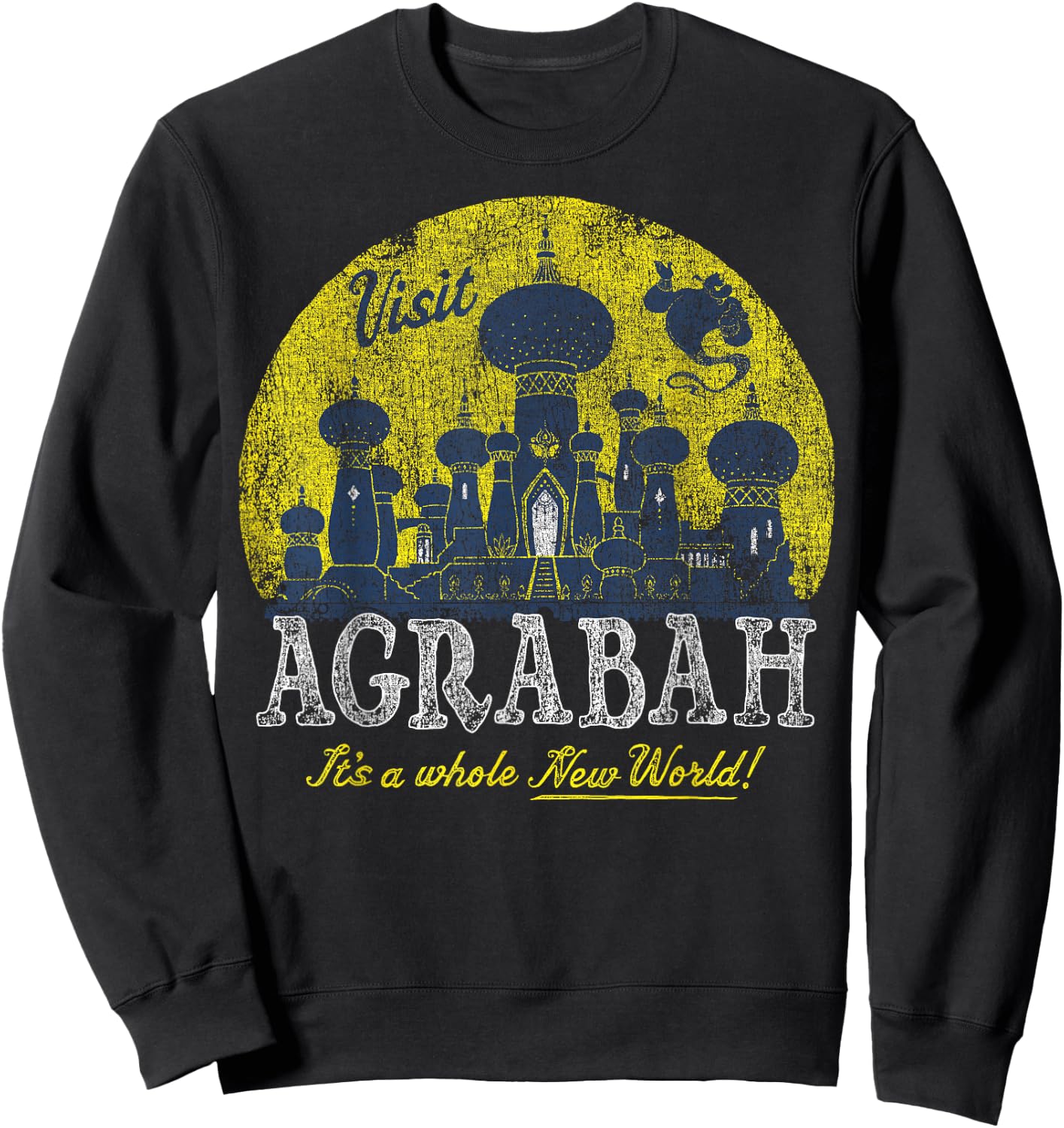 Disney Aladdin Genie Visit Agrabah Palace Vintage Sweatshirt - Sweatshirt | Black