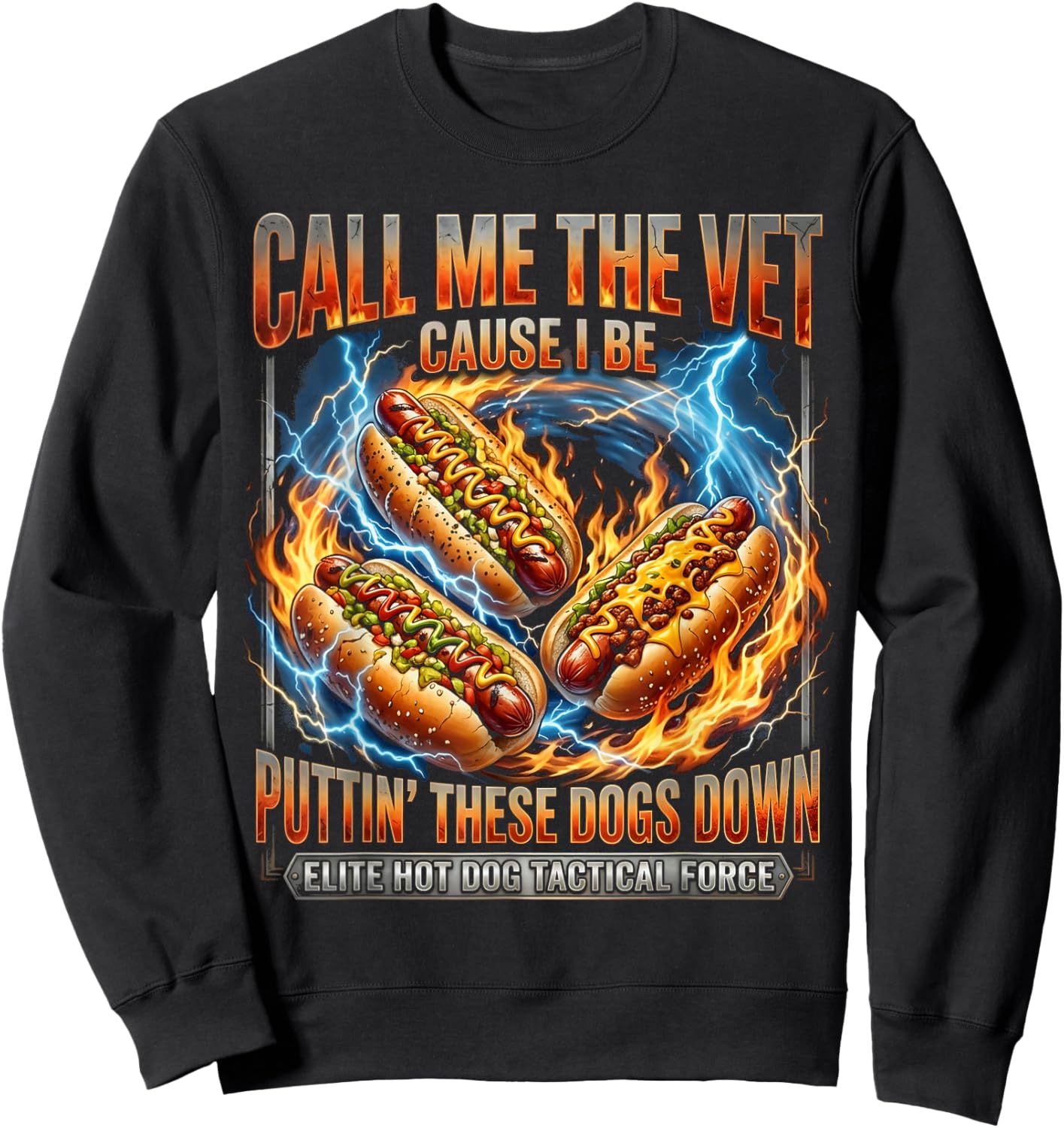 Call Me The Vet Cause I Be Funny Hard Hot Dog Meme Bootleg Sweatshirt - Sweatshirt | Black
