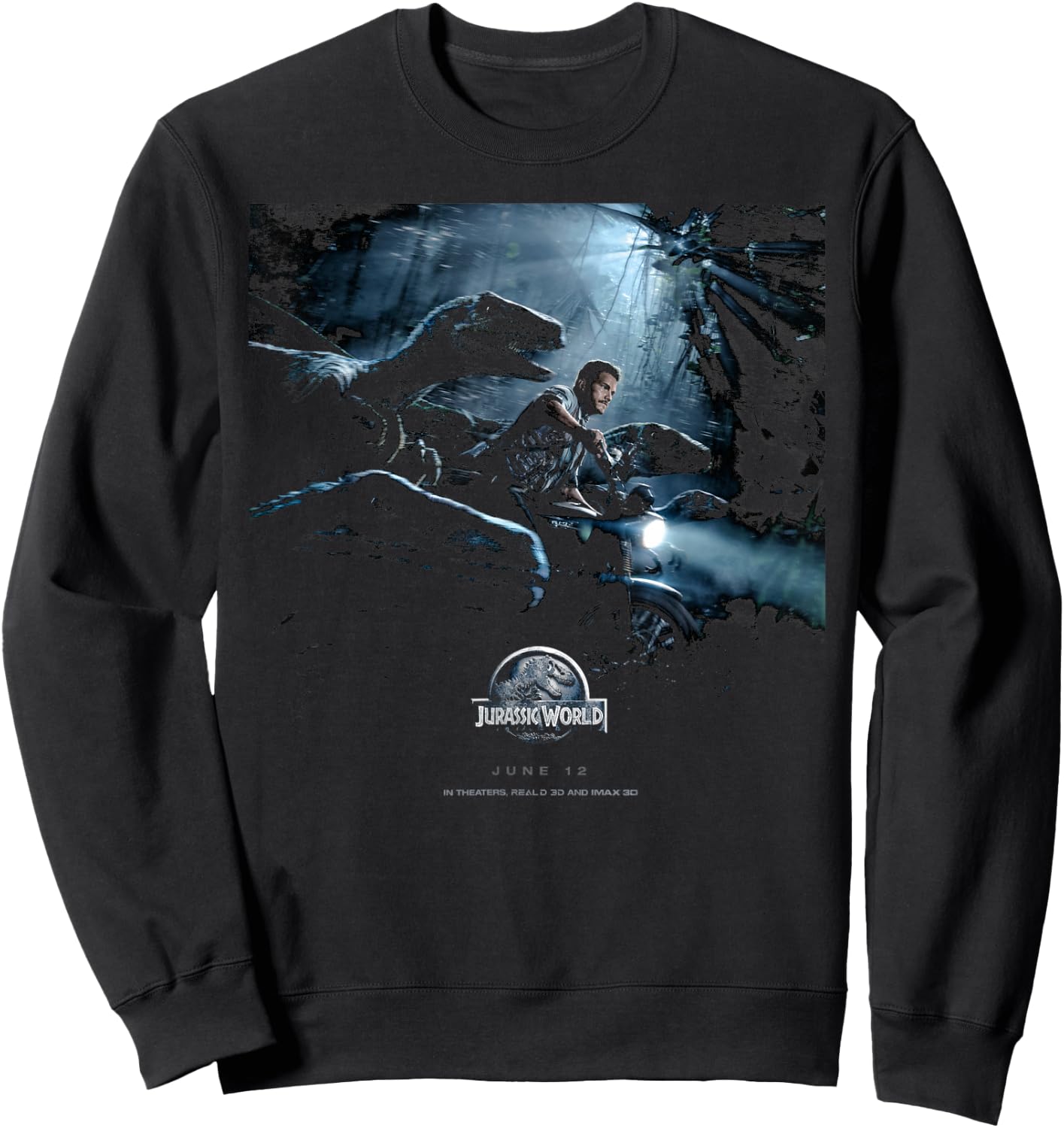 Jurassic World Owen Raptors Poster Sweatshirt - Sweatshirt | Black