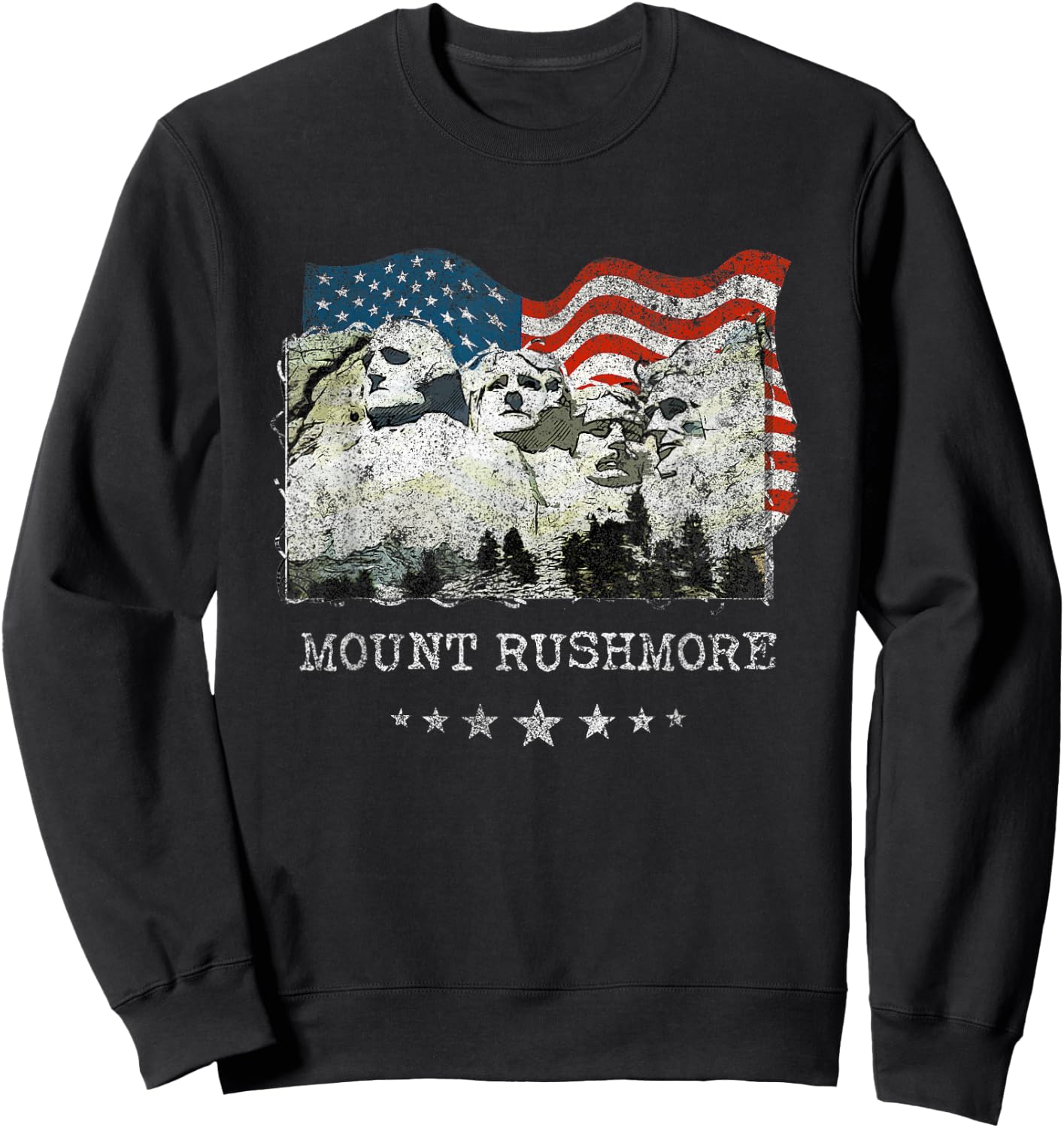 Mount Rushmore Flag Souvenirs Gift Sweatshirt - Sweatshirt | Black