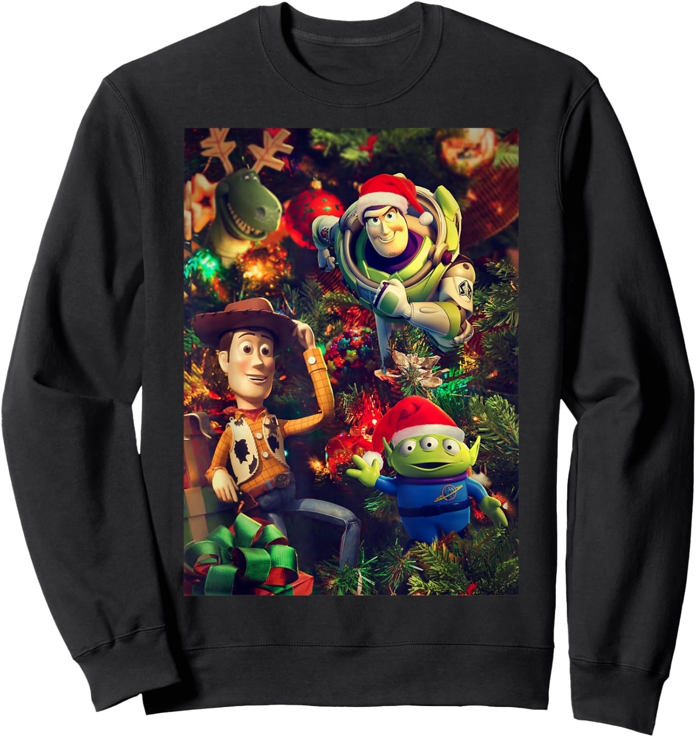 Disney Pixar Toy Story Christmas Tree Ornaments Group Shot Sweatshirt - Sweatshirt | Black