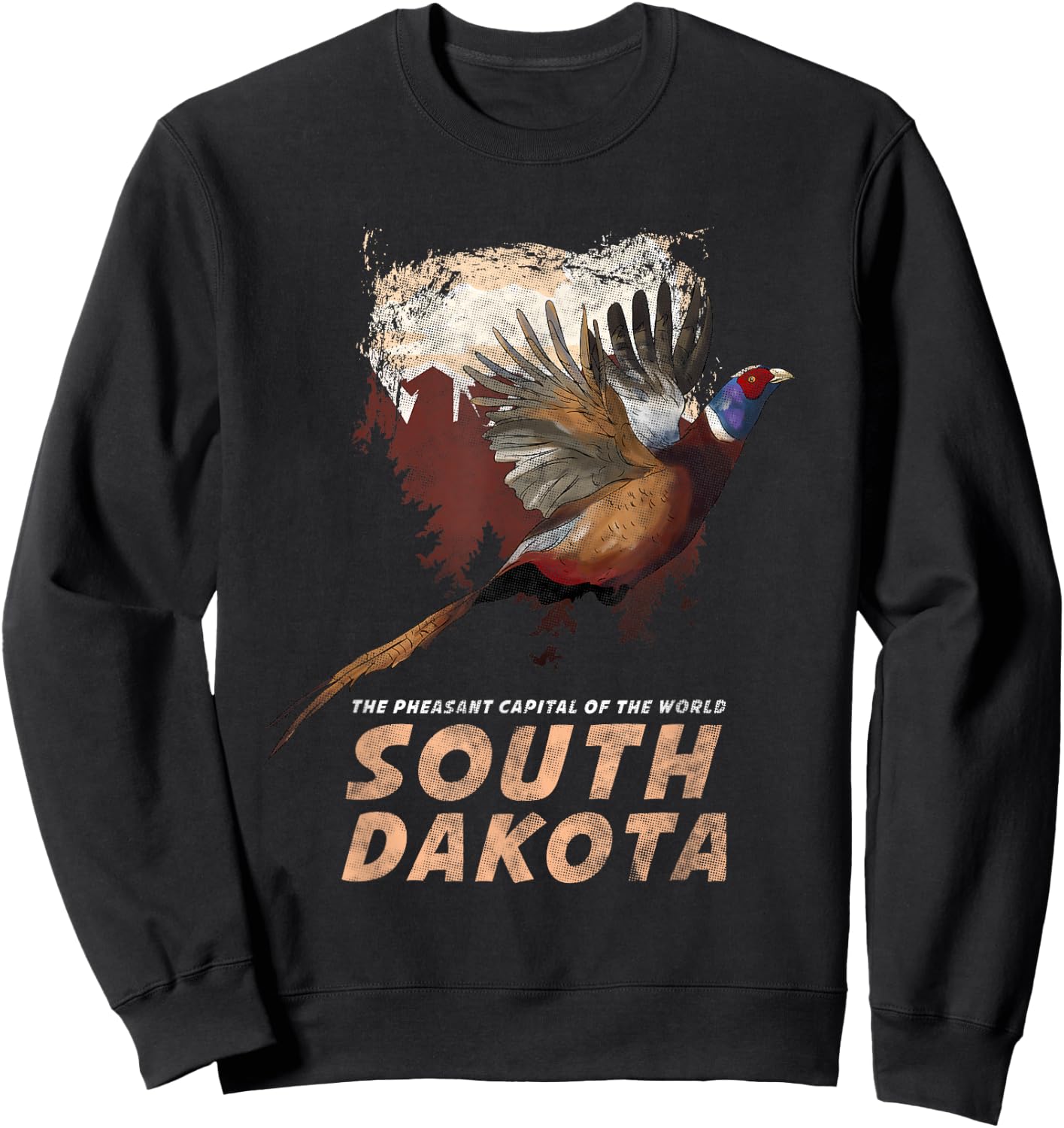 Pheasant Hunting Shirt - South Dakota Hunting Vintage t Sweatshirt - Sweatshirt | Black