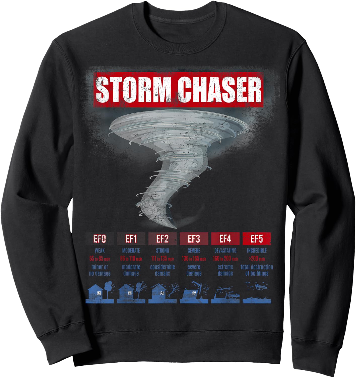 Storm Chaser Hurricane Chasing Bad Weather Sweatshirt - Sweatshirt | Black