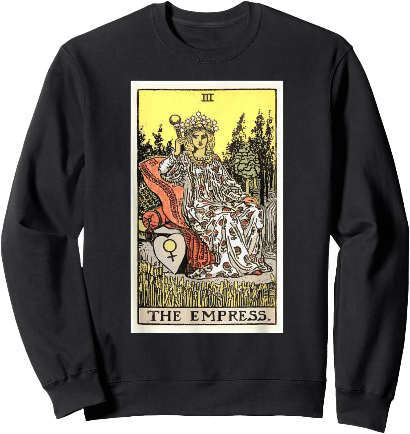 The Empress Tarot Card Sweatshirt - Sweatshirt | Black