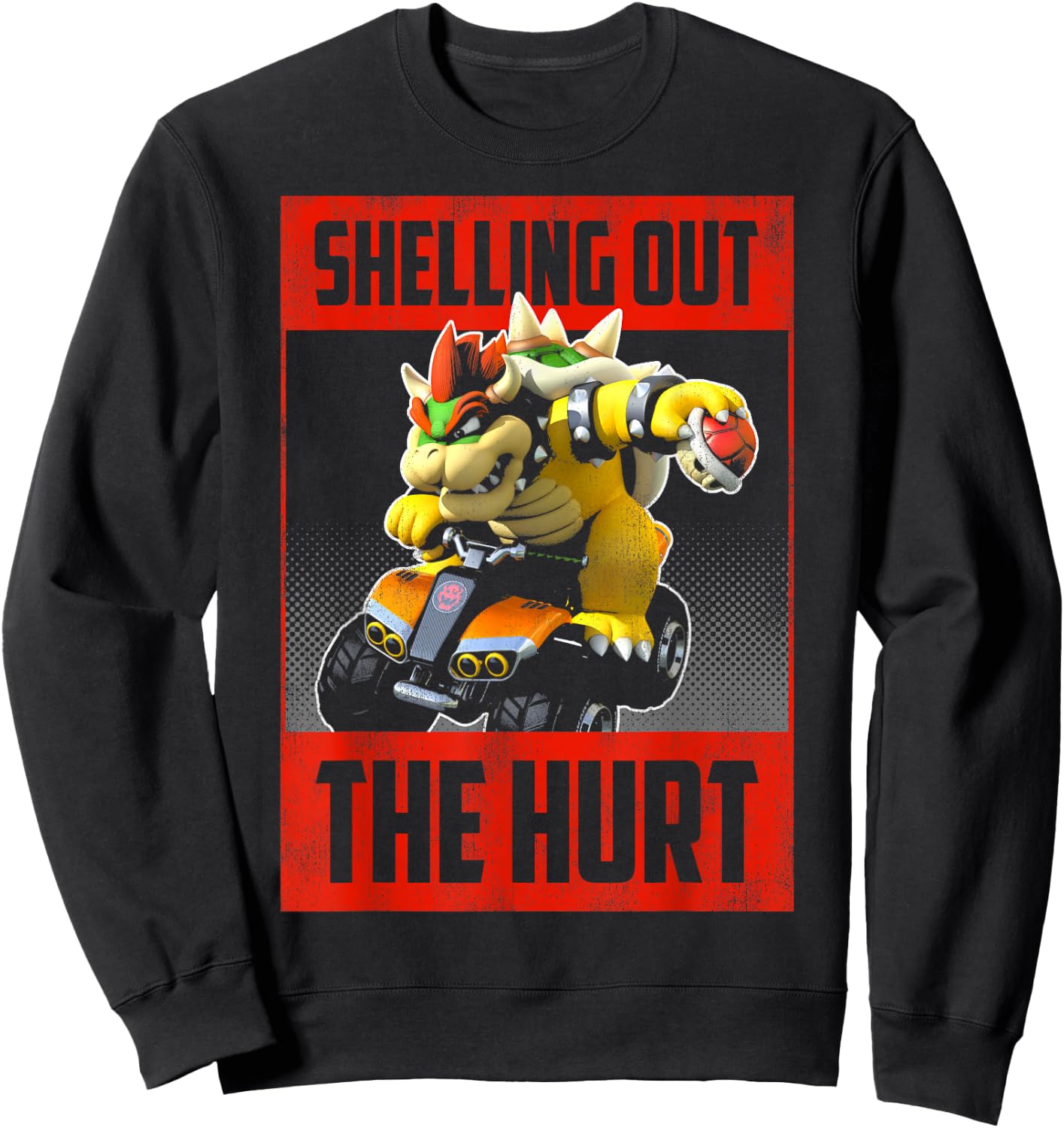 Mario Kart Bowser Shelling Out The Hurt Graphic Sweatshirt - Sweatshirt | Black