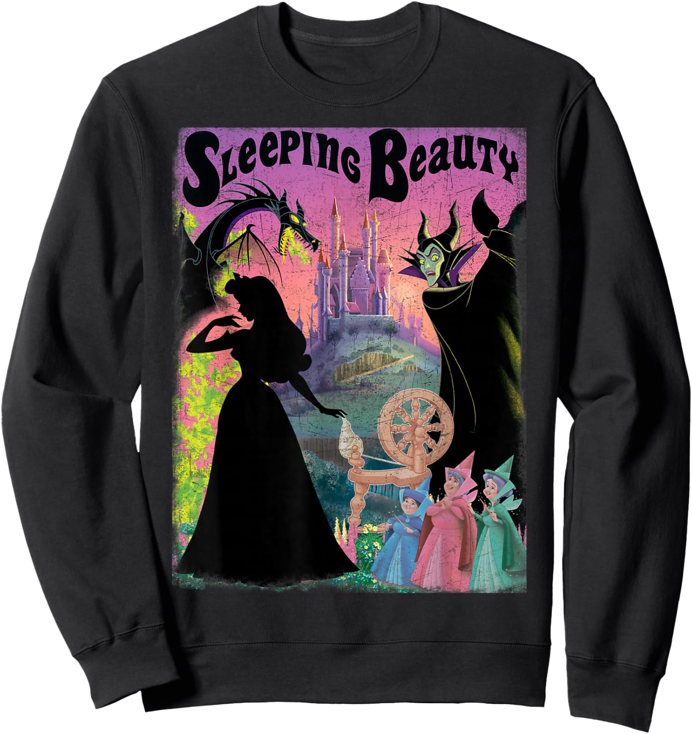 Disney Sleeping Beauty Aurora Maleficent Poster Sweatshirt - Sweatshirt | Black