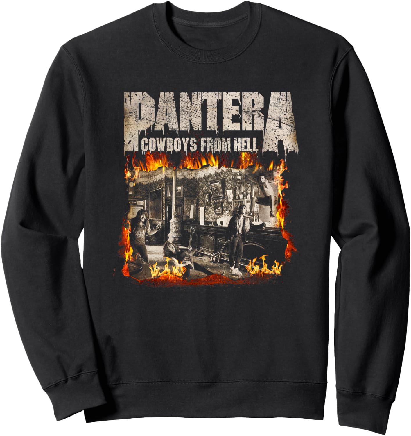 Pantera Official Cowboys From Hell Cover Fire Sweatshirt - Sweatshirt | Black