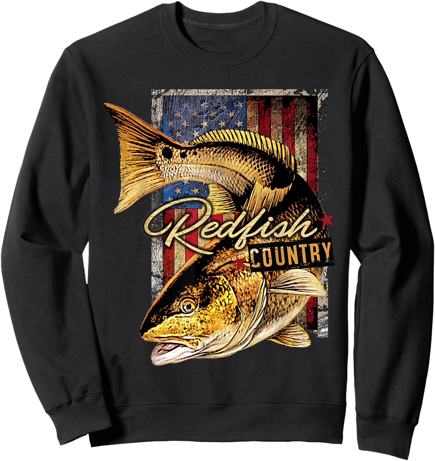 Redfish Country Saltwater Fishing T Shirt Sweatshirt - Sweatshirt | Black
