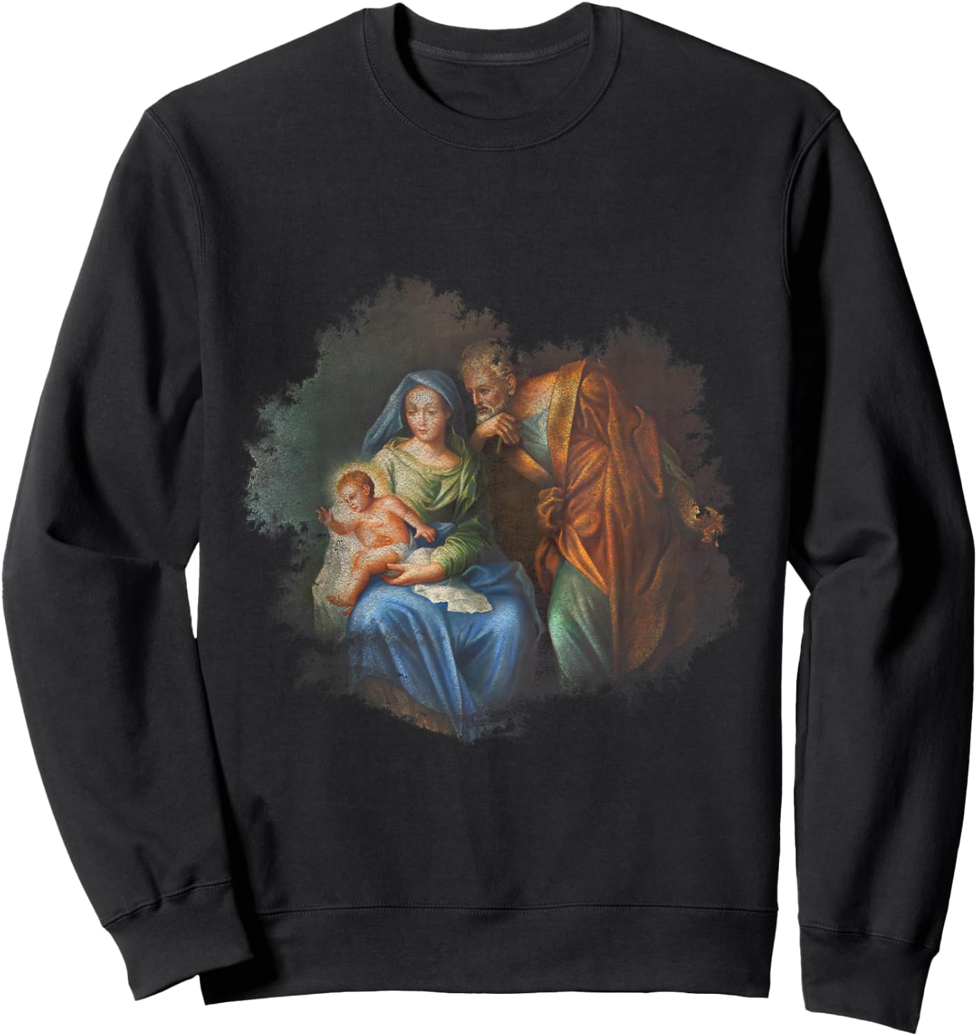 Sacred Family Virgin Mary Joseph Jesus Catholic Sweatshirt - Sweatshirt | Black