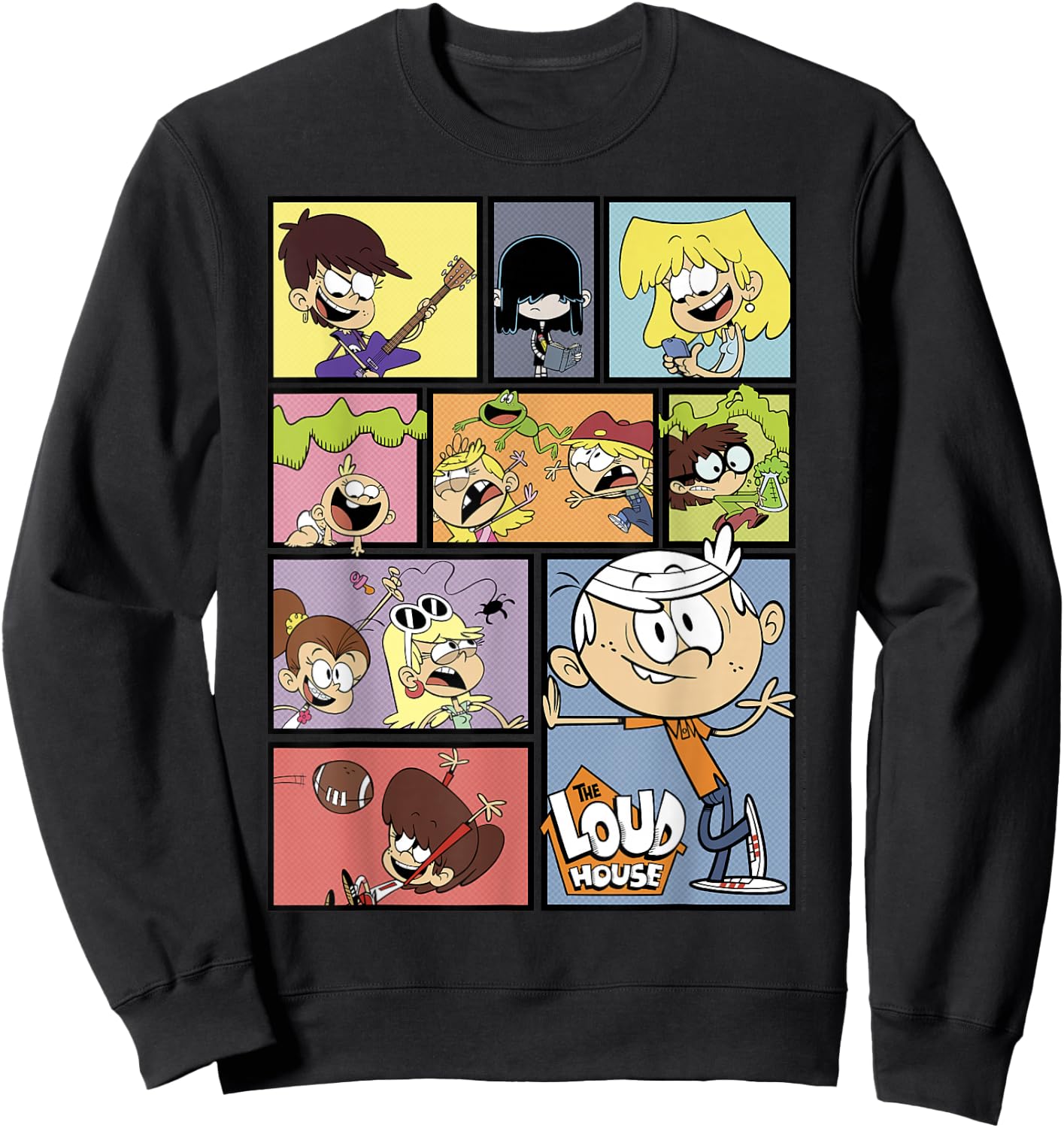 The Loud House Panel Portrait Logo Small Sweatshirt - Sweatshirt | Black