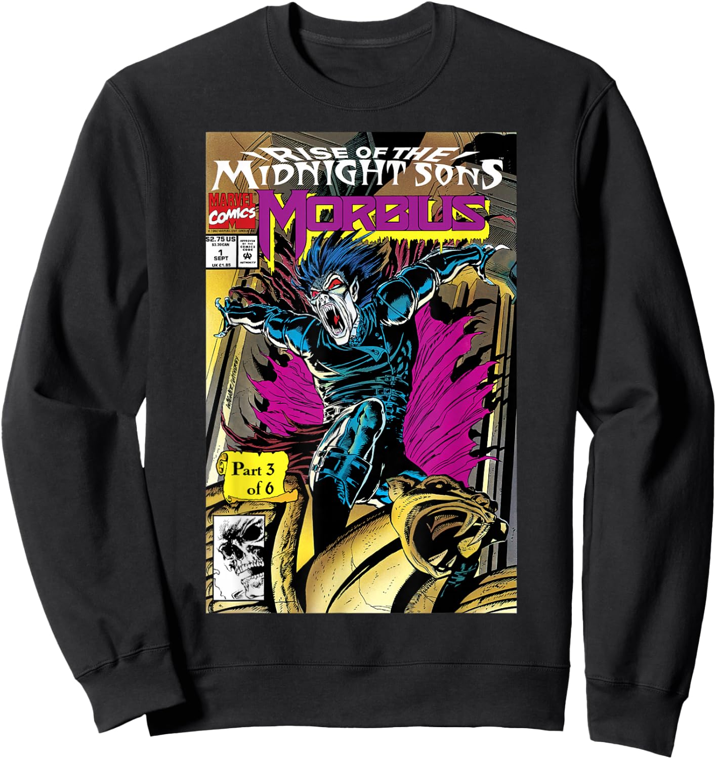 Marvel Rise Of The Midnight Sons Morbius Comic Cover Sweatshirt - Sweatshirt | Black