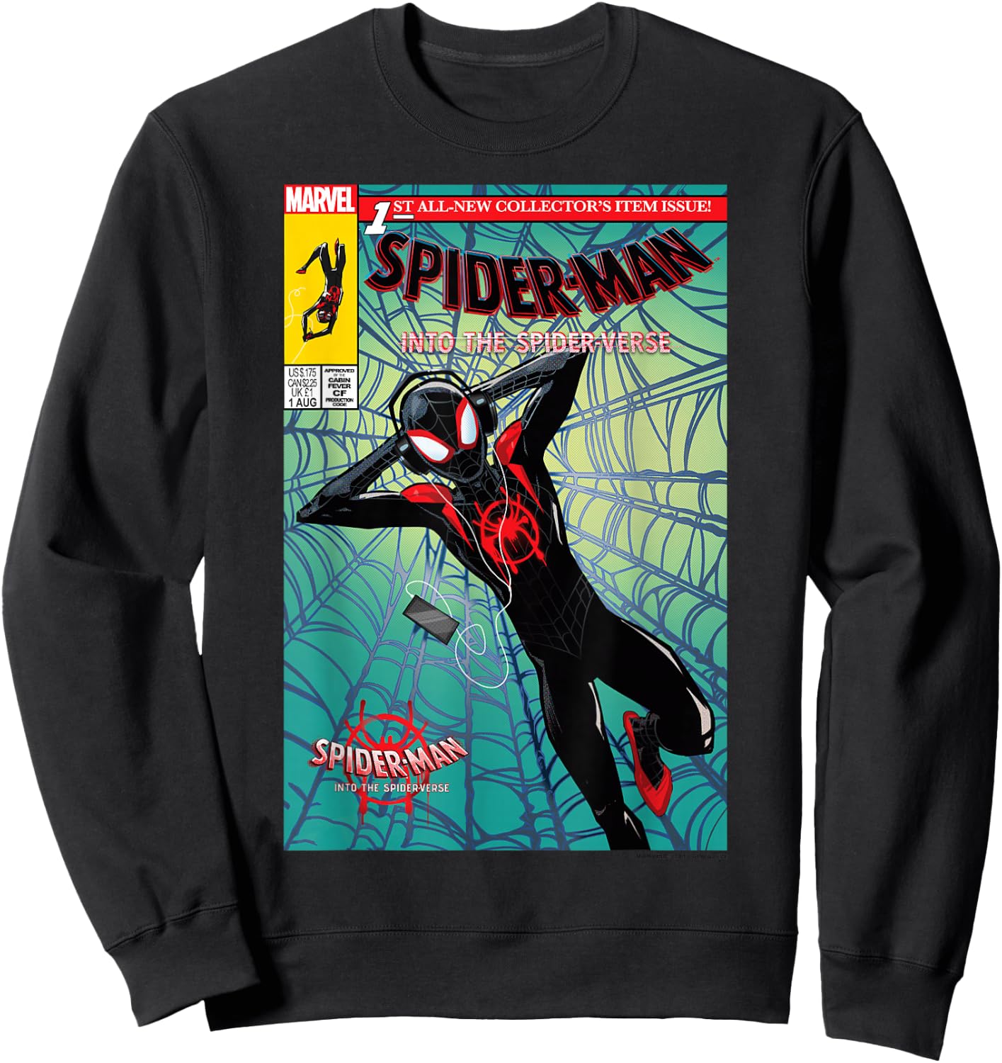 Marvel Spider-Man Classic Fit Collectors - Black, 100% Cotton Sweatshirt - Sweatshirt | Black