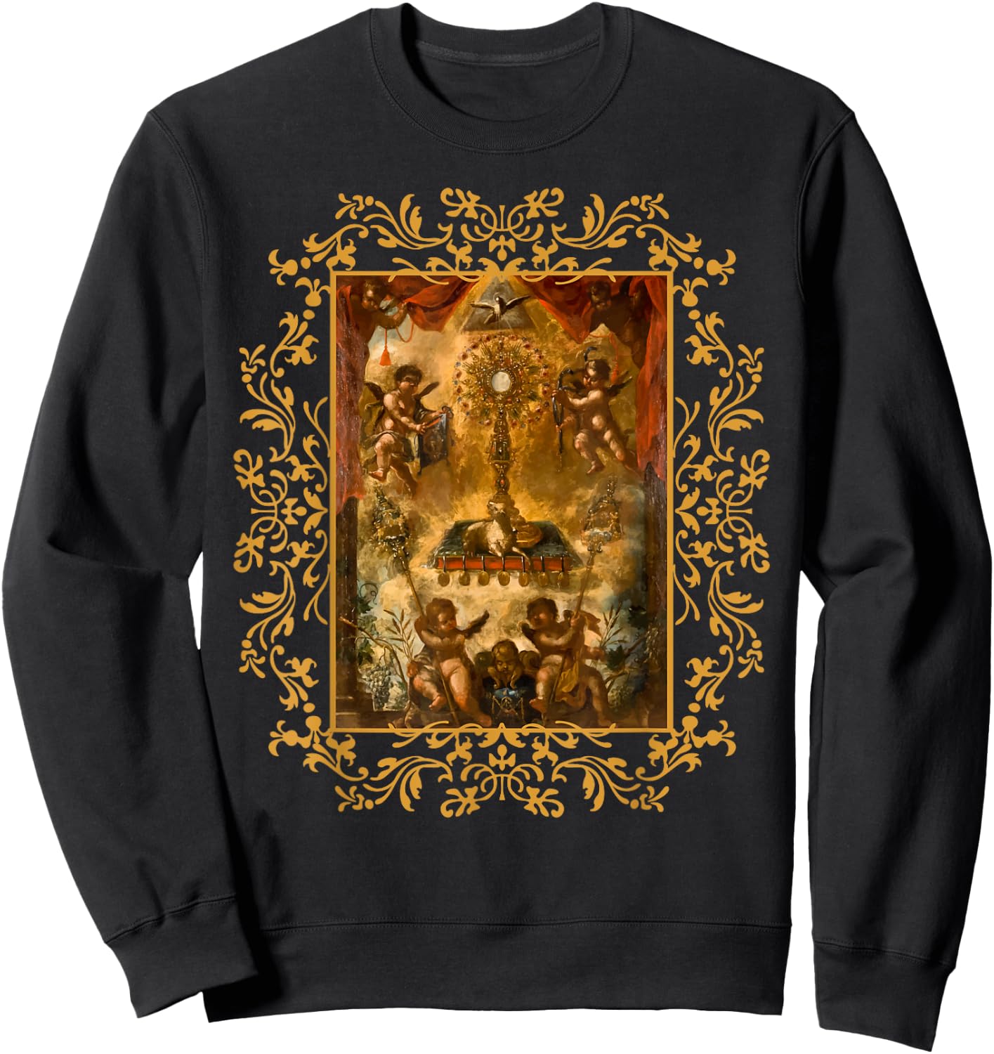 Eucharistic Adoration Pray Monstrance Traditional Latin Mass Sweatshirt - Sweatshirt | Black