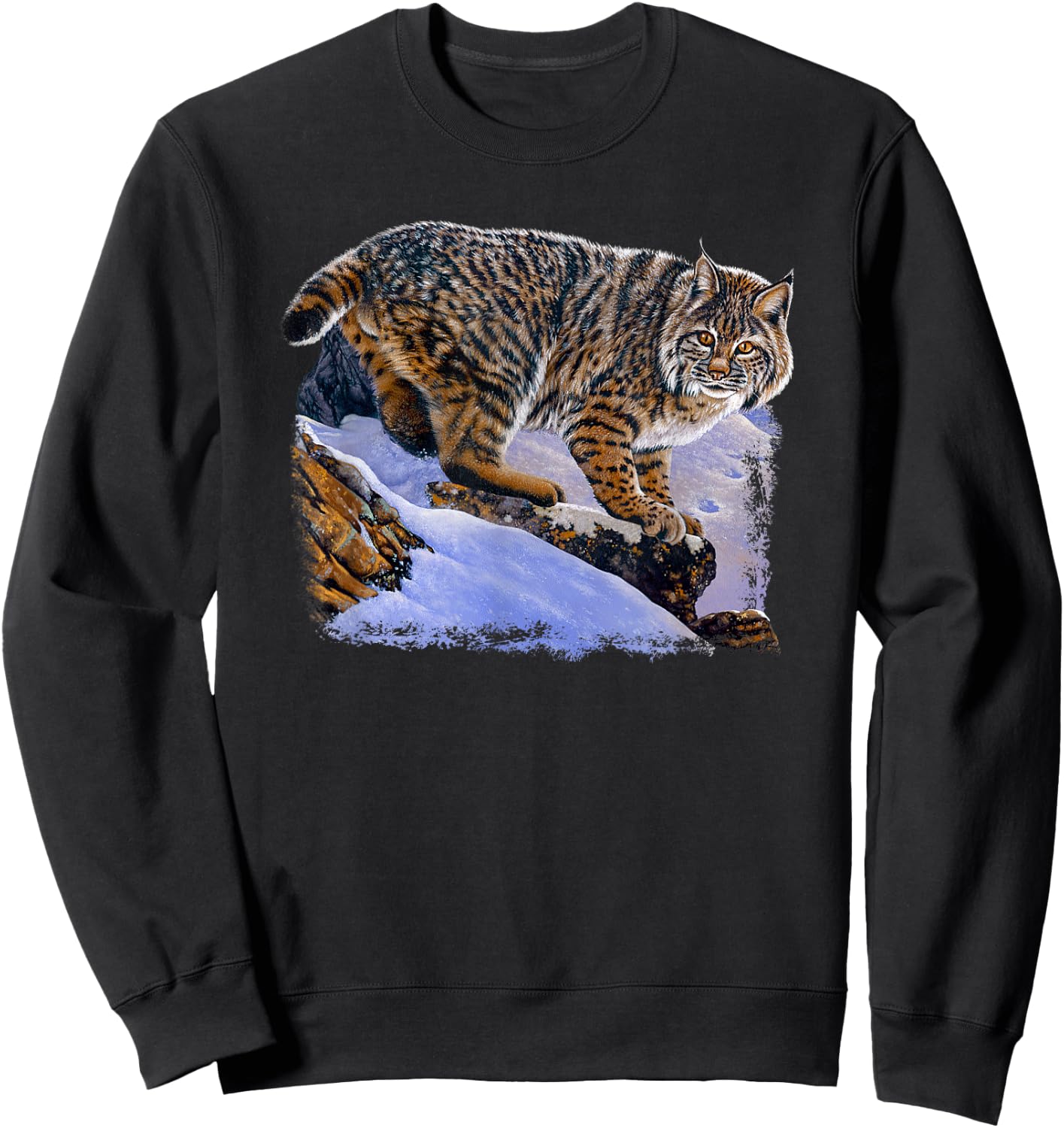 Wildlife Bobcat Orange Bobcat Women Kids Sweatshirt - Sweatshirt | Black