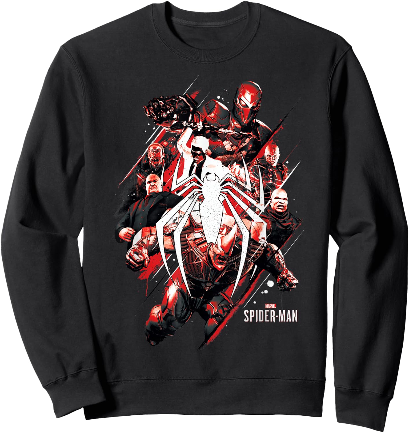 Marvel Spider-Man Game Villains Around Logo Graphic Sweatshirt - Sweatshirt | Black