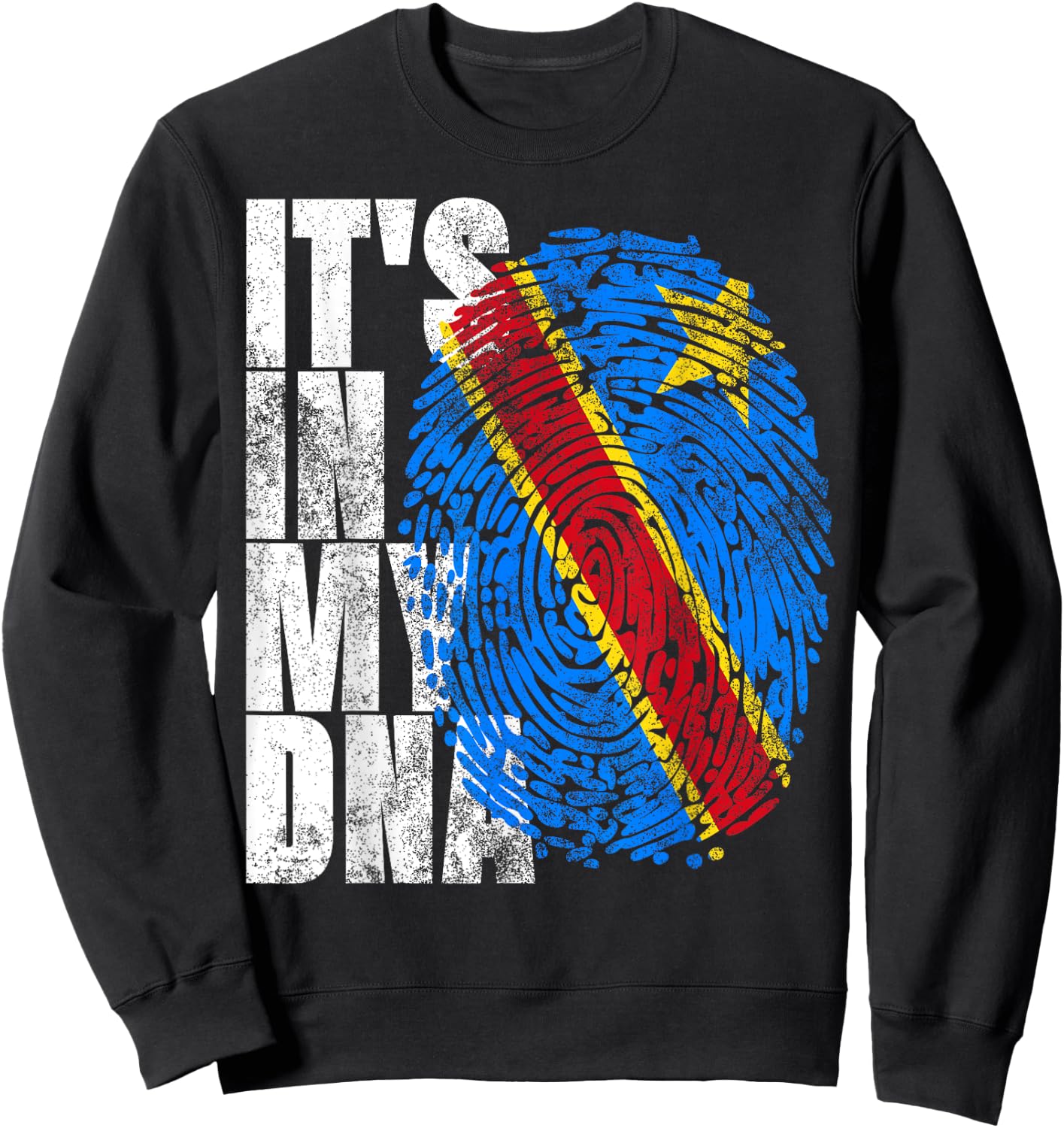 It's In My DNA Congo Vintage African Gifts DR Congo Flag Sweatshirt - Sweatshirt | Black