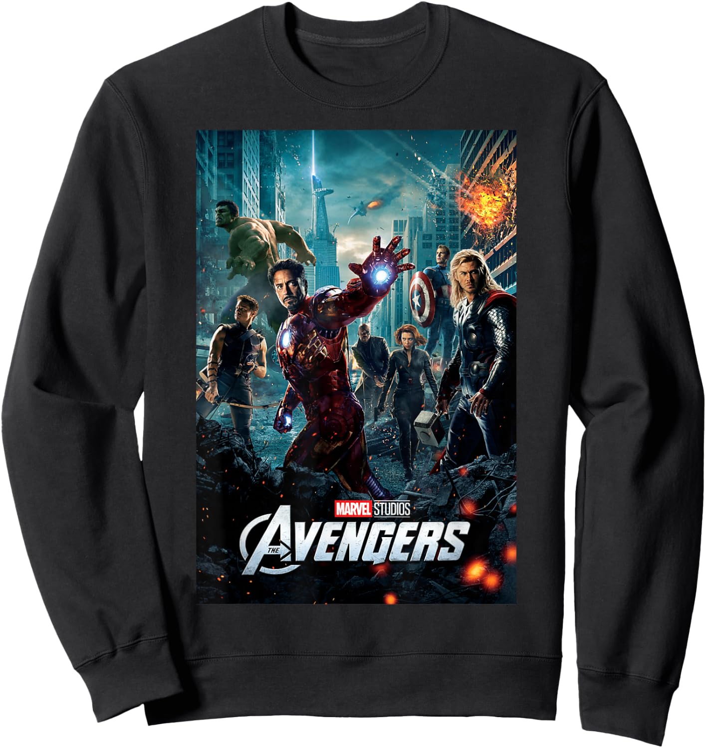 Marvel Studios Avengers Movie Poster Graphic Sweatshirt - Sweatshirt | Black