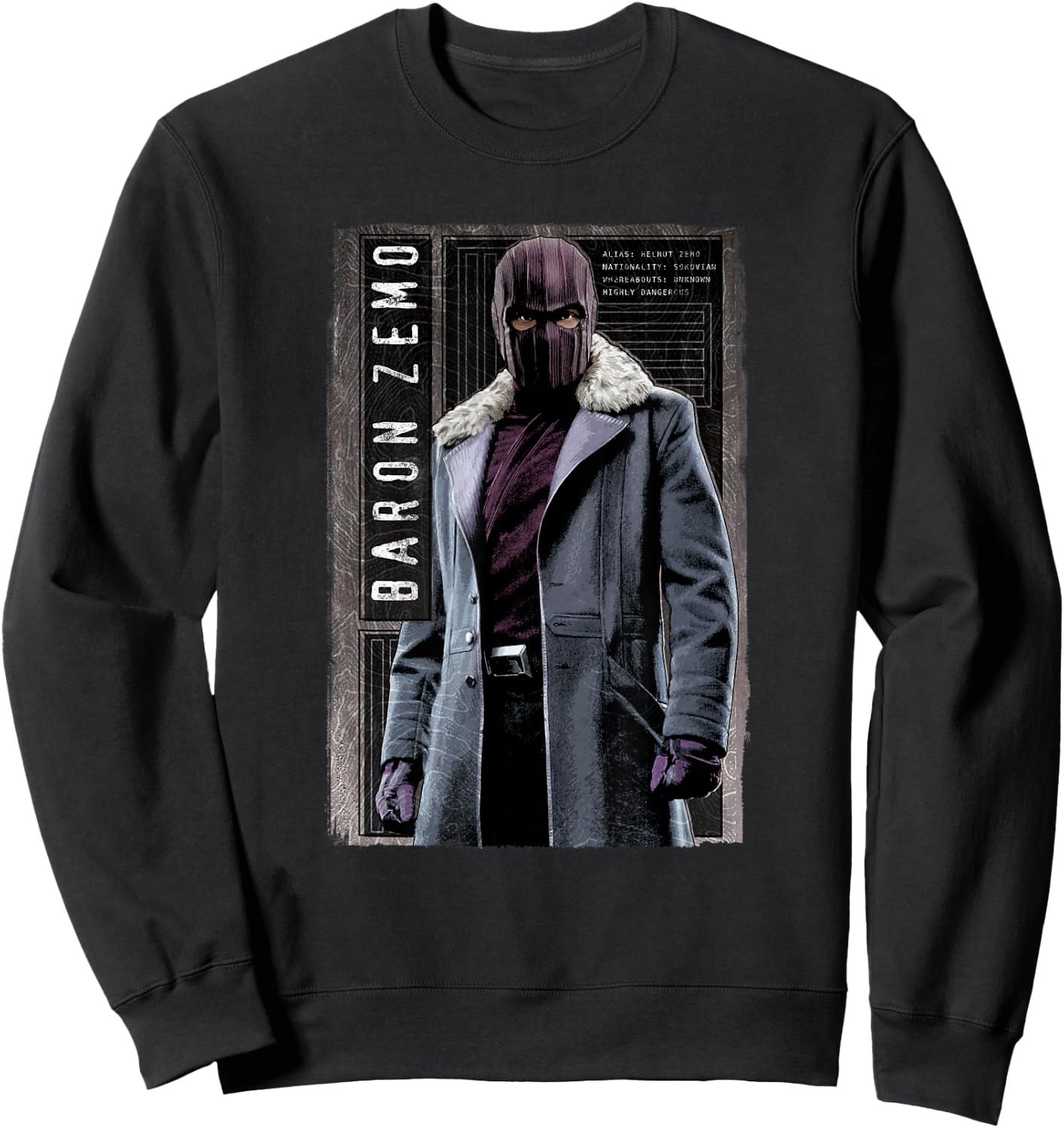 Marvel The Falcon and The Winter Soldier Baron Zemo Details Sweatshirt - Sweatshirt | Black