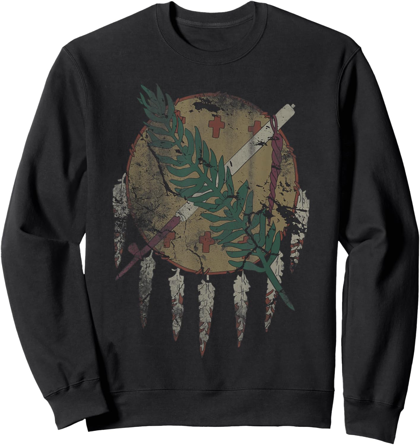 Oklahoma Flag Vintage Grunge Patriotic Home Love Sweatshirt - Sweatshirt | Black