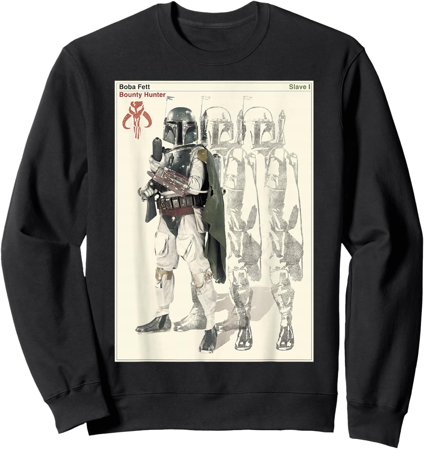 Star Wars Boba Fett Bounty Hunter Mandalorian Poster Sweatshirt - Sweatshirt | Black
