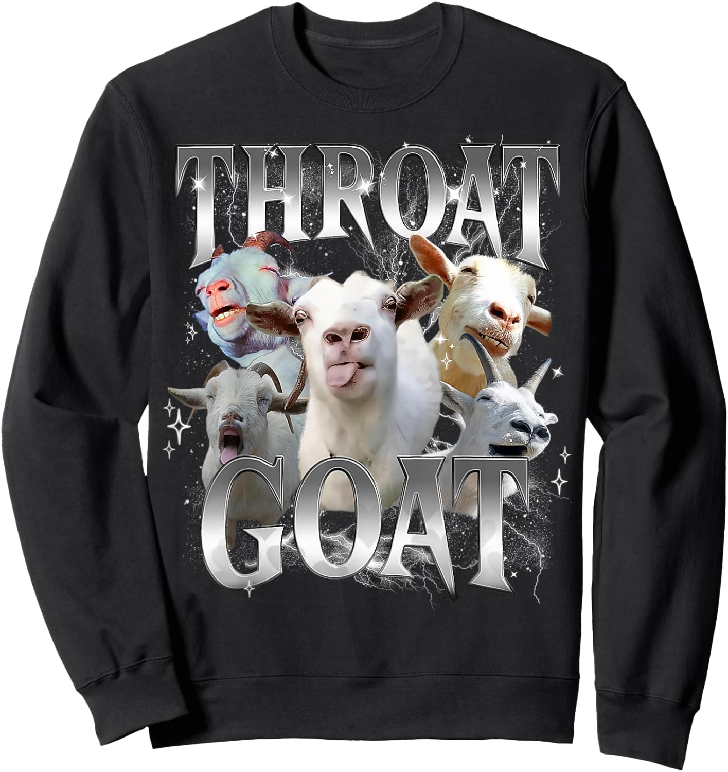 Throat Goat Funny Offensive Adult Humor Bootleg Sweatshirt - Sweatshirt | Black