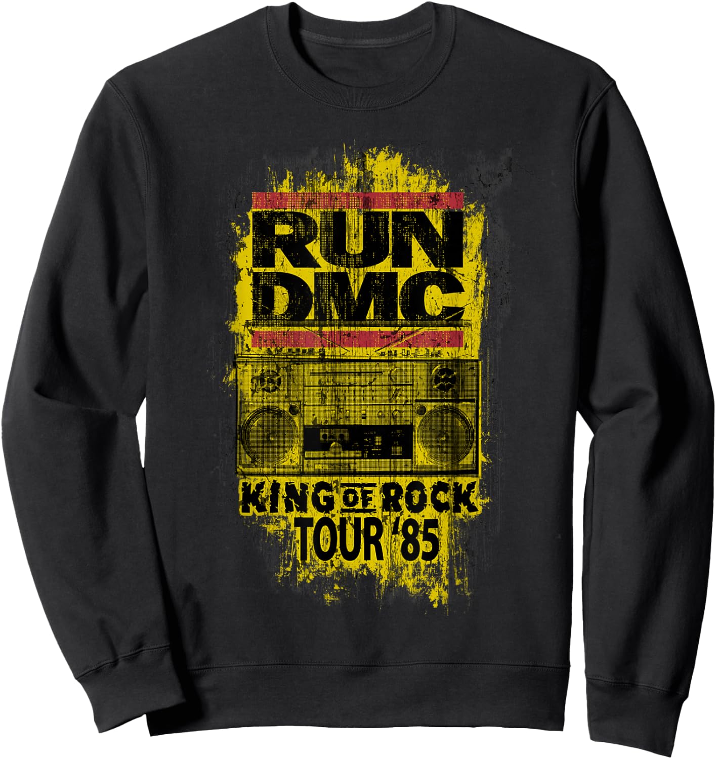 Run DMC Official King of Rock Tour '85 Sweatshirt - Sweatshirt | Black