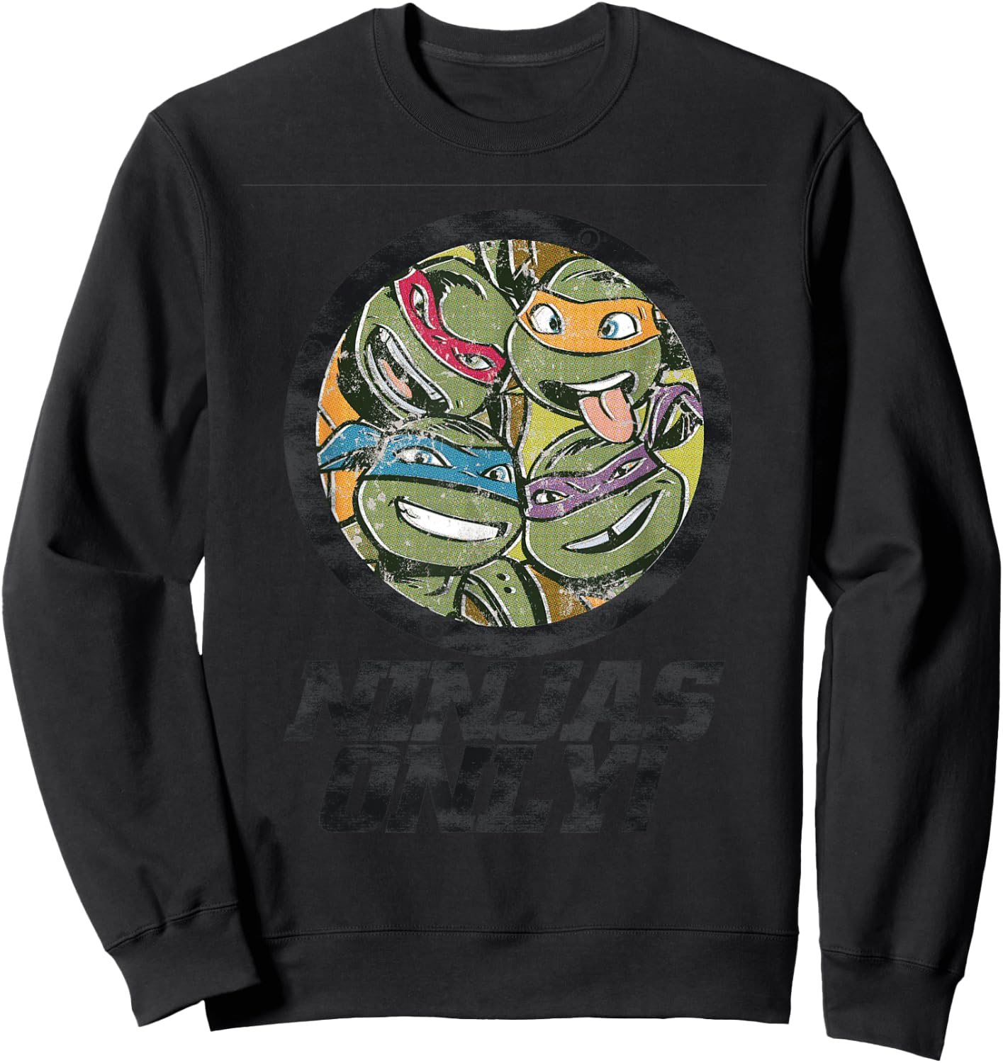 TMNT Group Shot Ninjas Only! Sweatshirt - Sweatshirt | Black