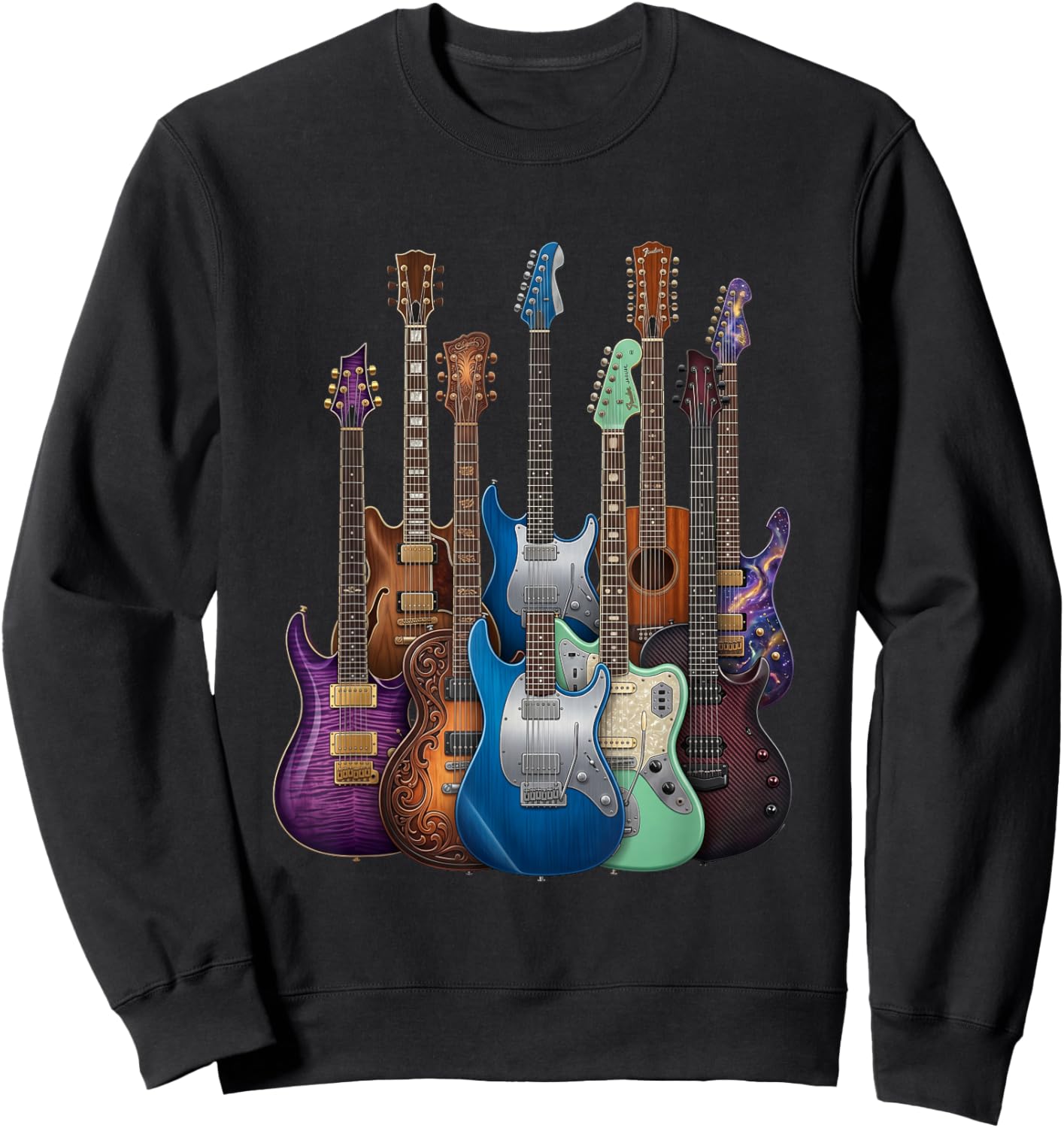 Guitars Guitarists Music Guitar Gifts Women Boy Girl Sweatshirt - Sweatshirt | Black