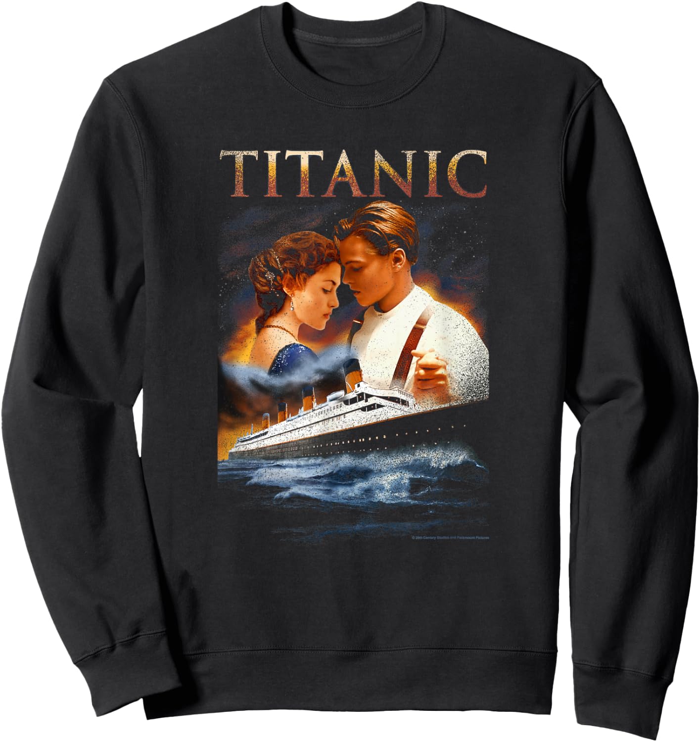 Titanic Iconic Jack & Rose Retro Vintage Big Chest Poster Sweatshirt - Sweatshirt | Black