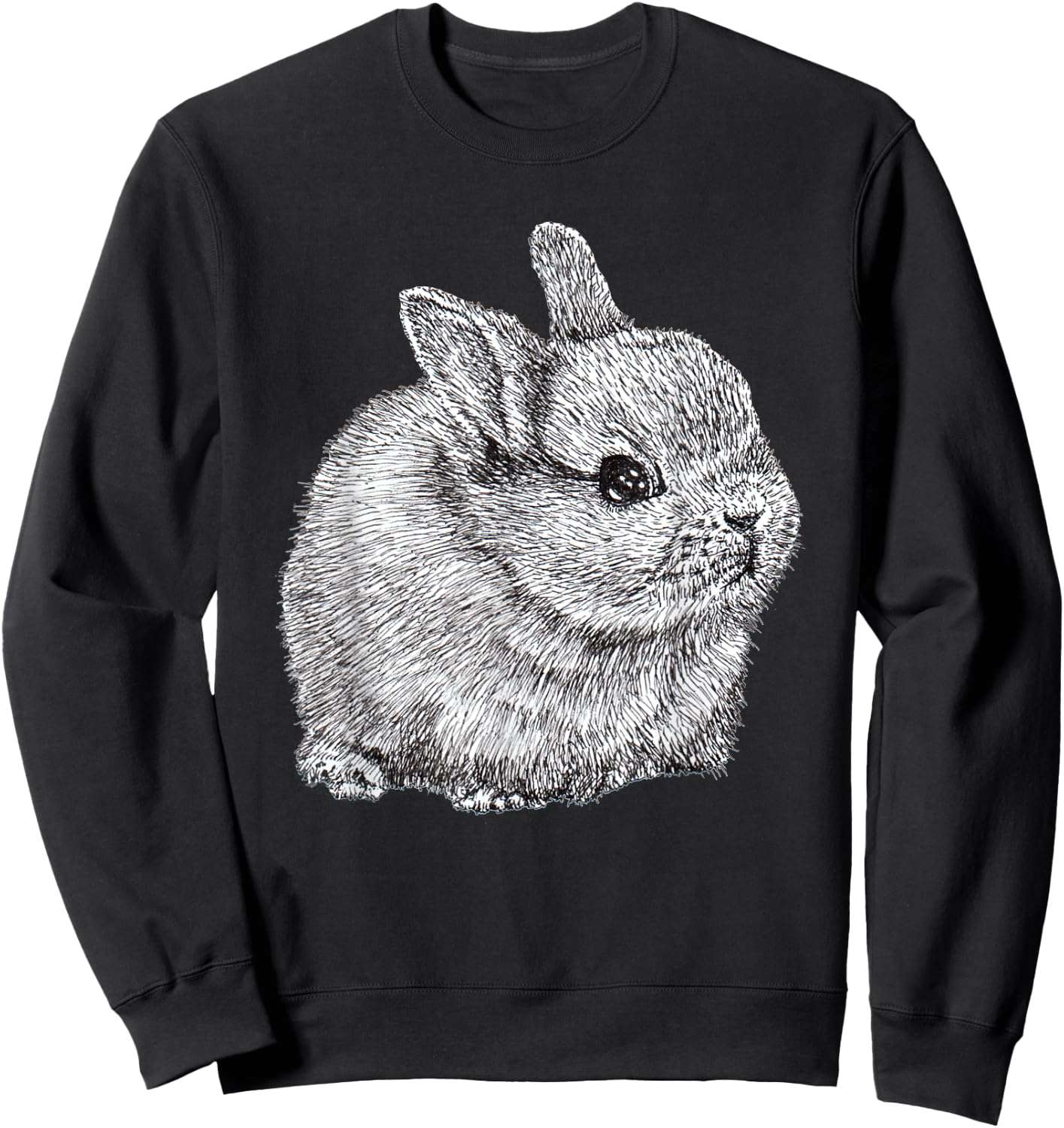 Netherland Dwarf Bunny Rabbit Cute Sweatshirt - Sweatshirt | Black