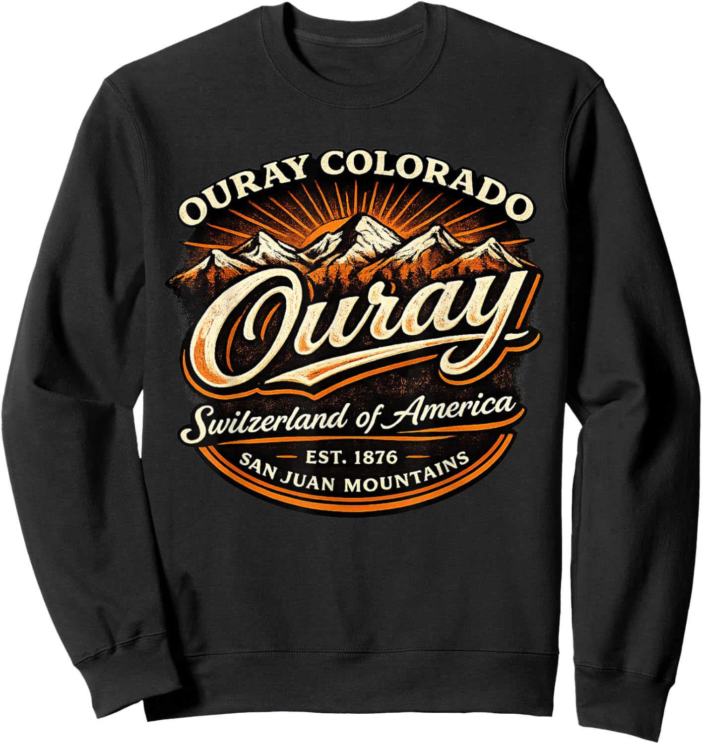 Ouray Colorado Vintage Switzerland of America Sweatshirt - Sweatshirt | Black