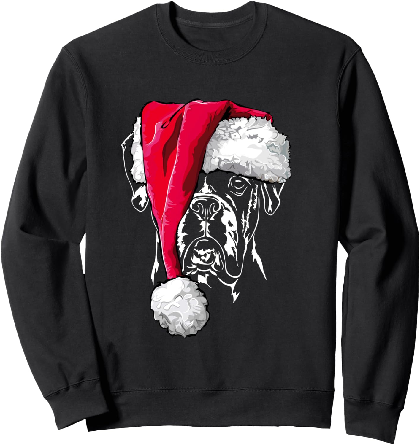 Funny Boxer Dog Santa Christmas dog mom gift present Sweatshirt - Sweatshirt | Black