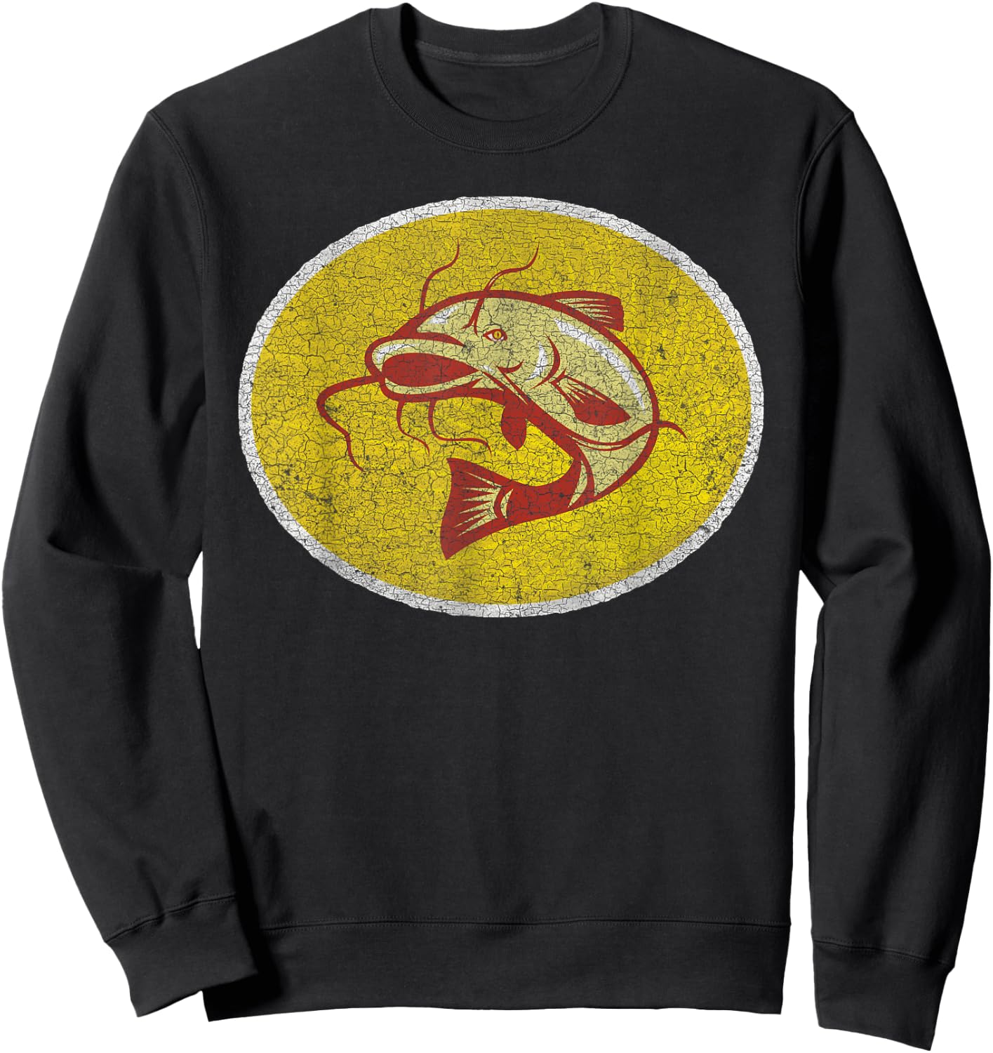Catfish Shirt - Retro Vintage Iron On Style 70s 80s T Shirt Sweatshirt - Sweatshirt | Black
