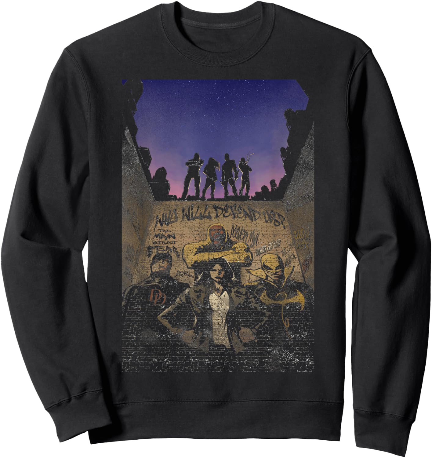 Marvel The Defenders Group Sweatshirt - Sweatshirt | Black