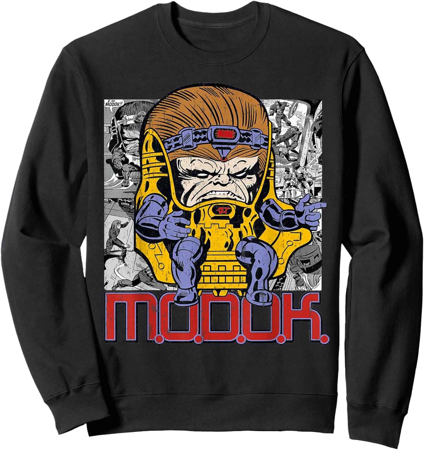 Marvel M.O.D.O.K. Chillin' Like A Villain Retro Comic Sweatshirt - Sweatshirt | Black