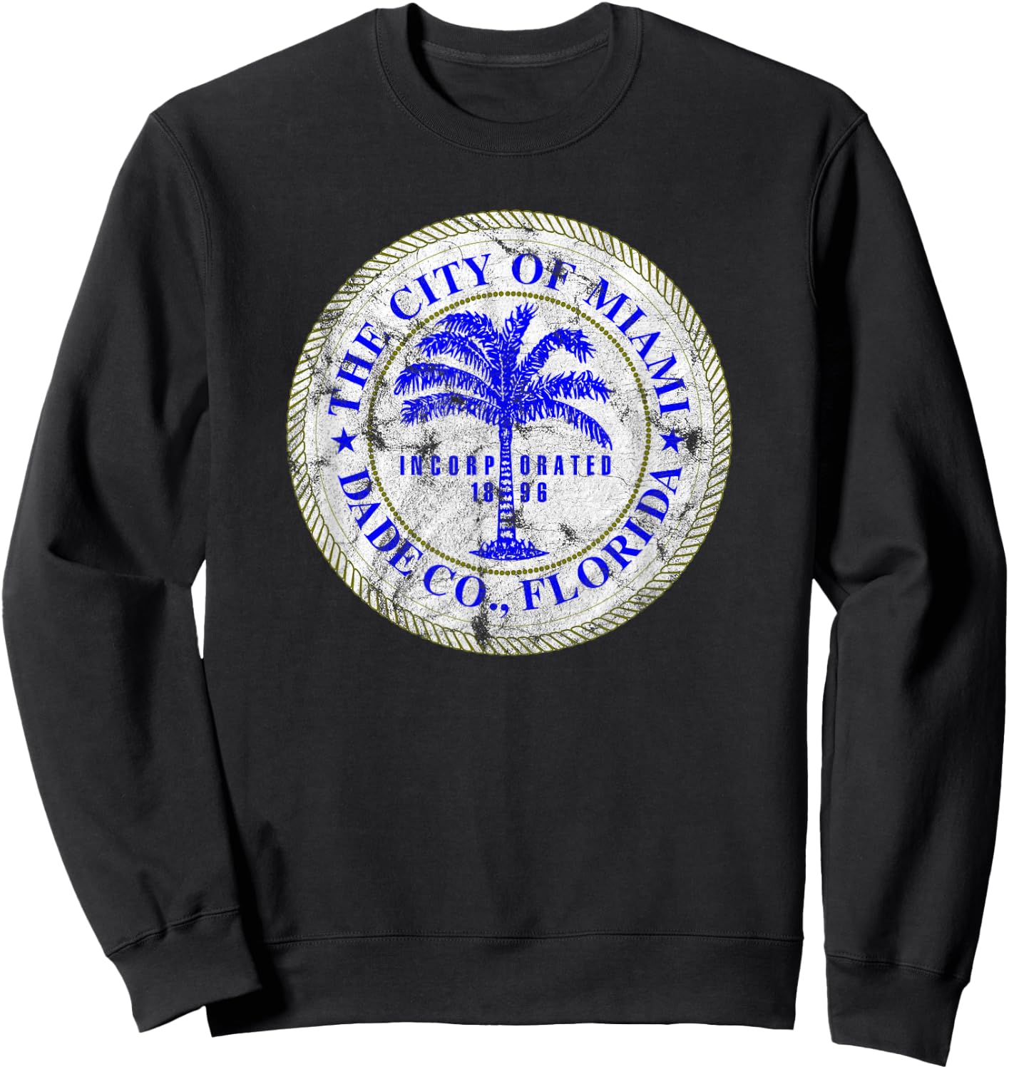Miami Florida City Seal State Home Pride Dade County Sweatshirt - Sweatshirt | Black