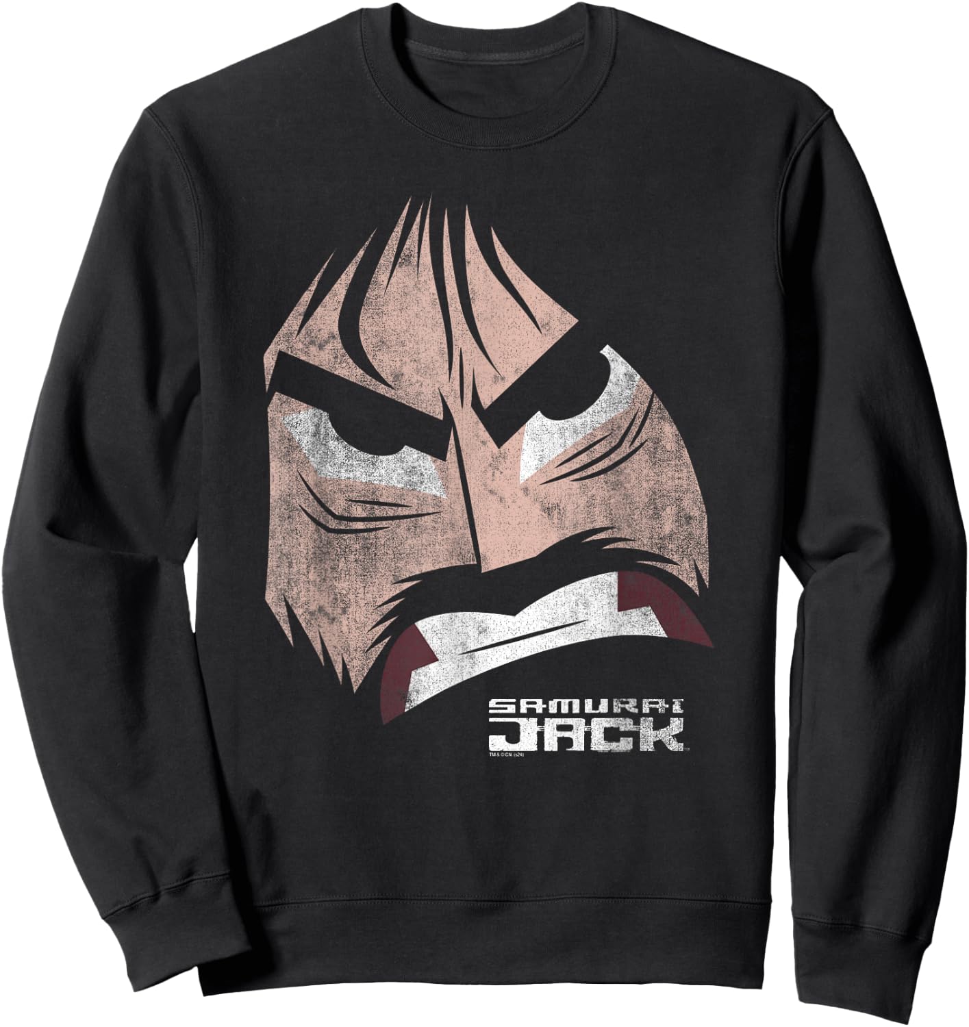 Samurai Jack Fierce Face Oversized Portrait Cartoon Sweatshirt - Sweatshirt | Black