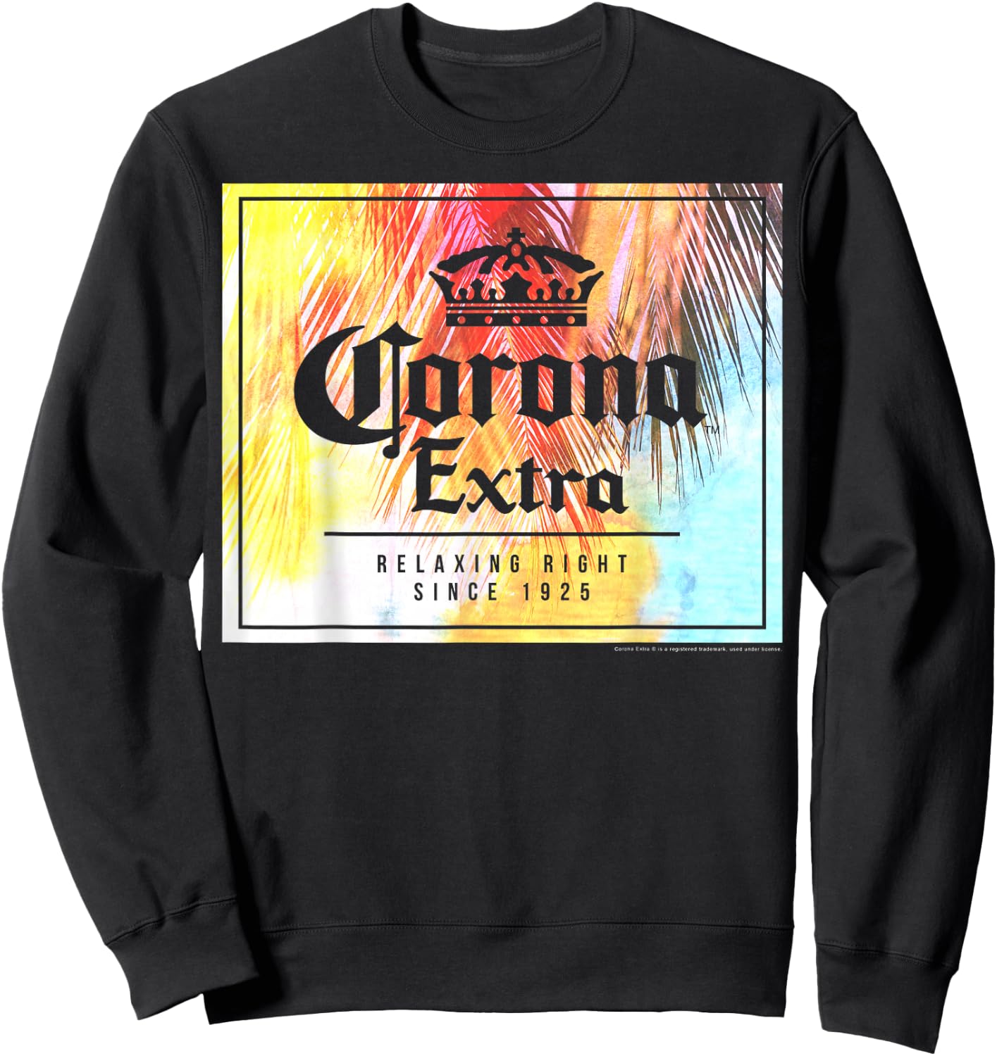 Officially Licensed Corona Extra Square Logo Graphic Sweatshirt - Sweatshirt | Black