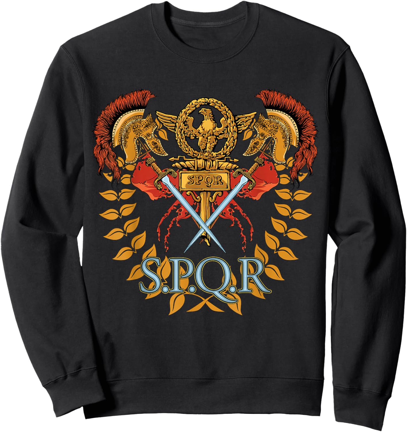 SPQR Ancient Rome Roman Empire Shirt Gift Christmas Birthday Sweatshirt - Sweatshirt | Black