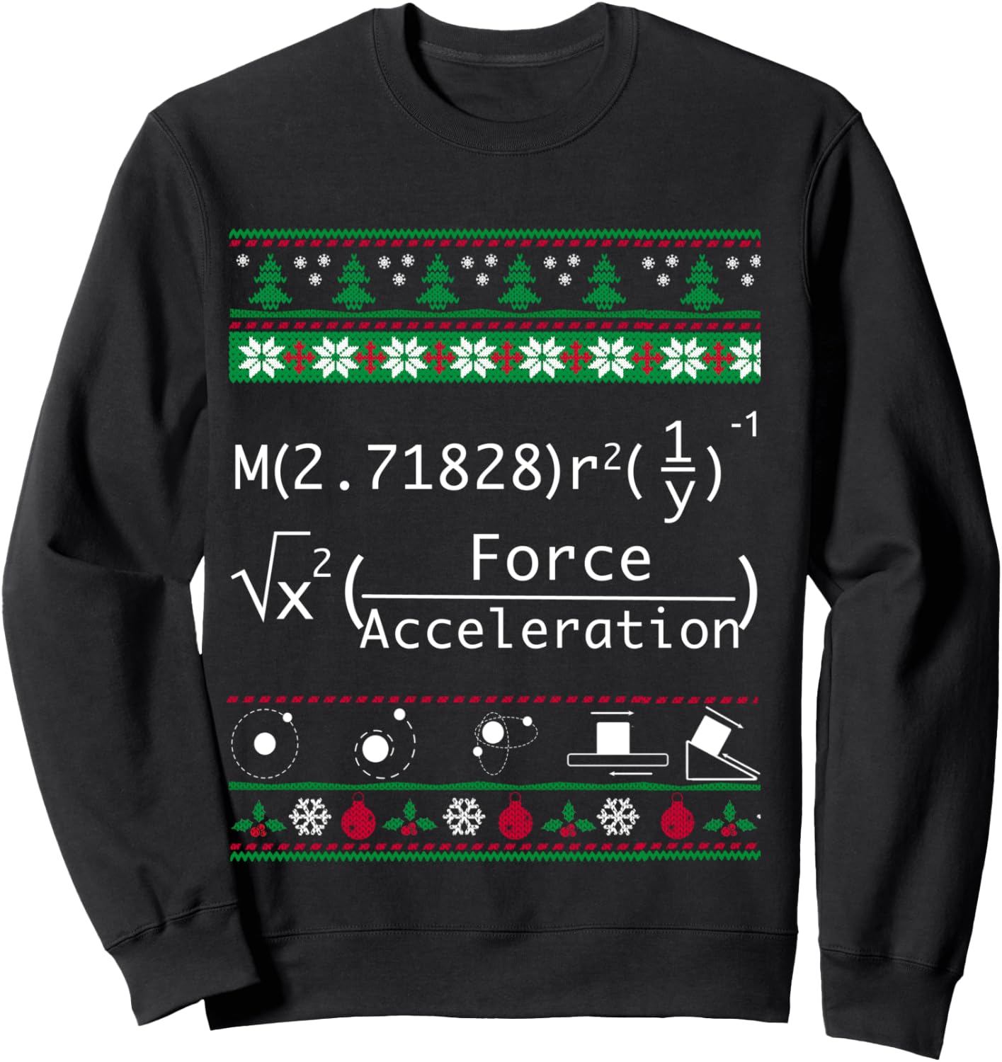 Funny Physics Christmas Sweater Shirt-Merry Xmas in Physics Sweatshirt - Sweatshirt | Black