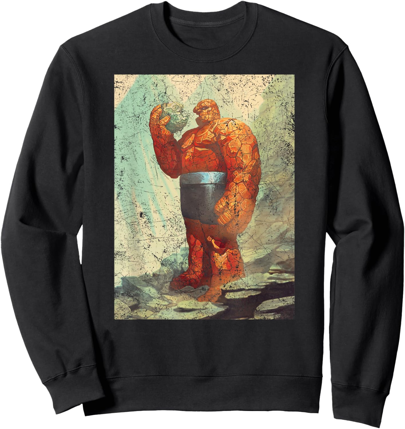 Marvel The Fantastic Four Ben Grimm The Thing Thoughtful Sweatshirt - Sweatshirt | Black