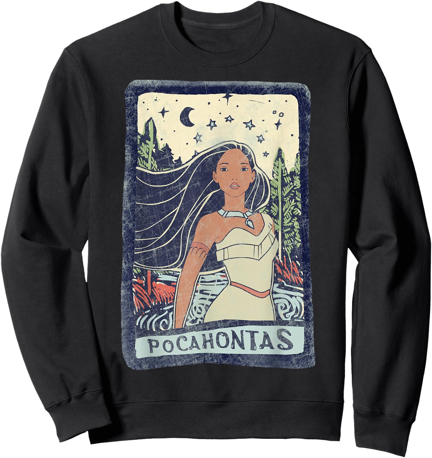 Disney Pocahontas Fierce Colorful Pose Poster Sweatshirt - Sweatshirt | Black