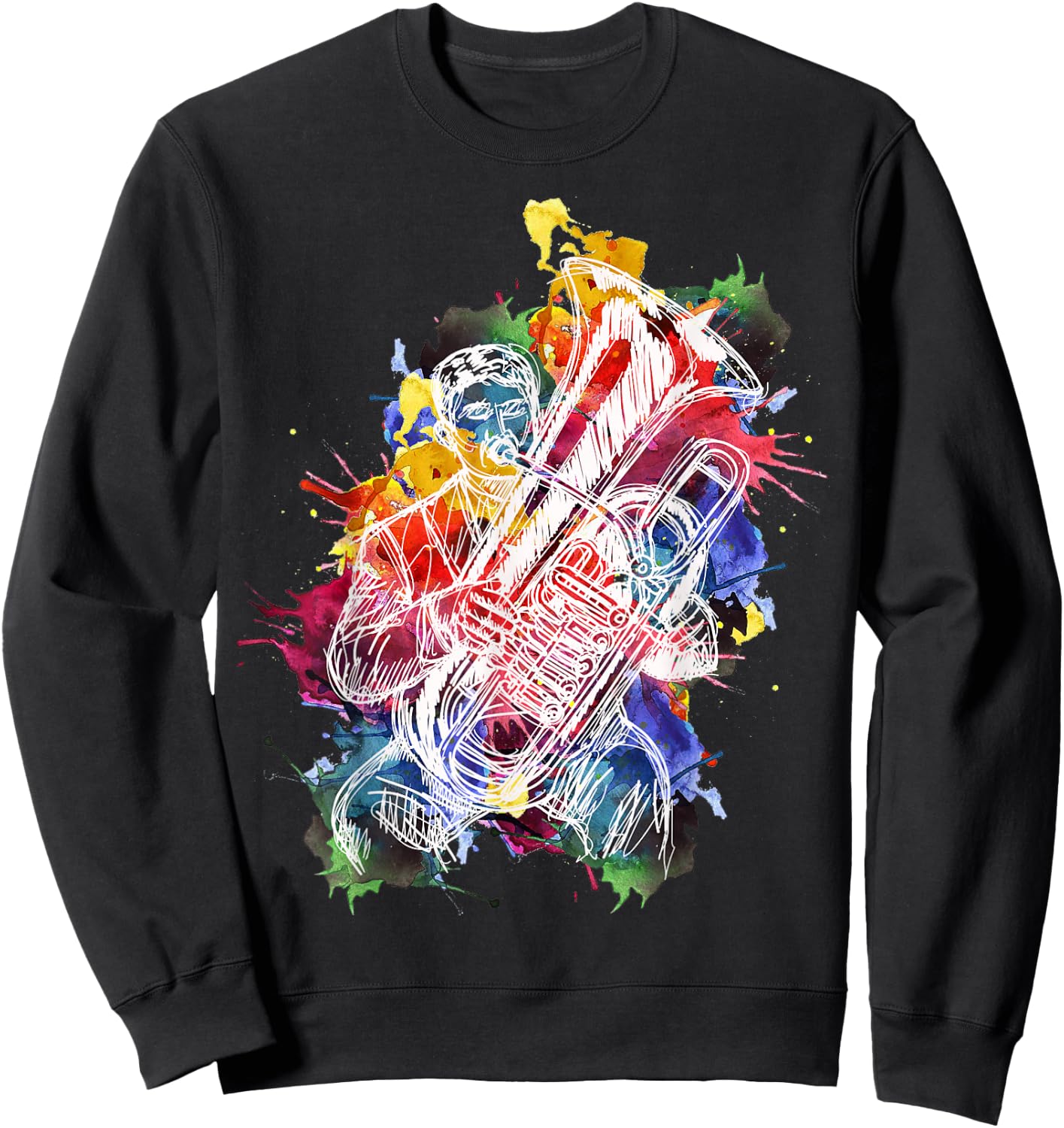 Tuba Player Musician Gift Instrument Art Sweatshirt - Sweatshirt | Black