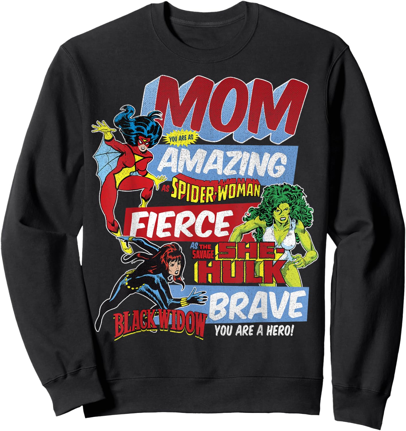 Marvel Vintage Retro Amazing Mom Graphic Sweatshirt - Sweatshirt | Black